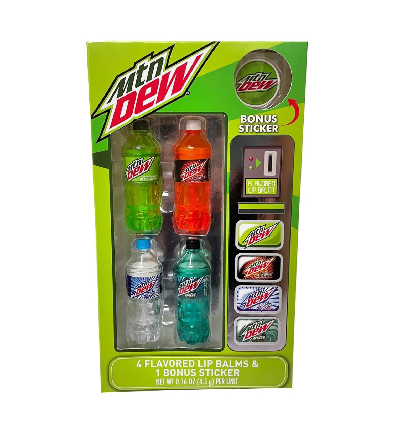 Centric Beauty Mountain Dew Flavored Lip Balm 5-Piece Vending Machine Pack Green 5 Piece Set