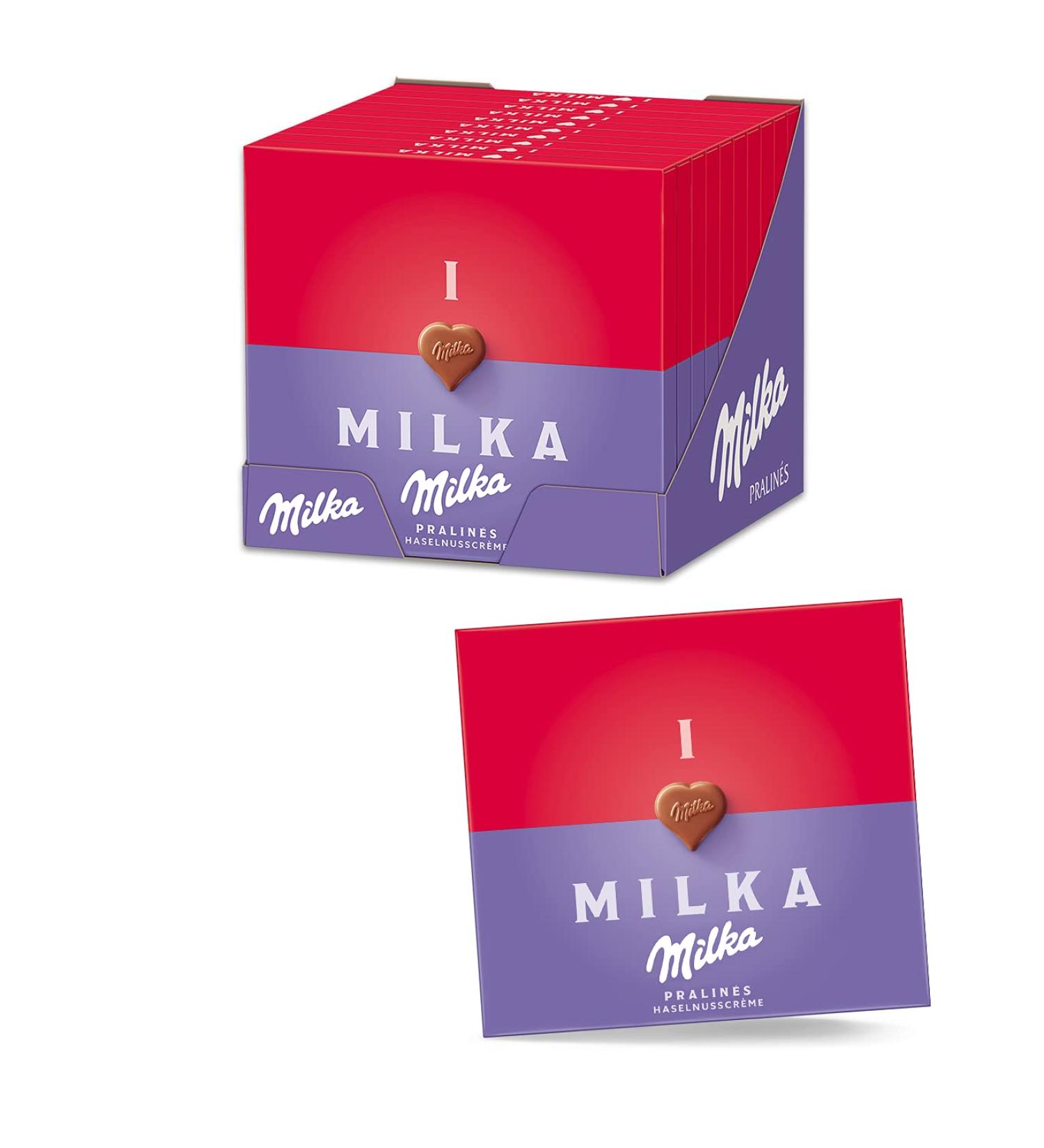 Buy I LOVE Milka Pralines 10 x 110g - Gourmet Alpine Milk Chocolate with Hazelnut Cream | International Shipping - Buy Online on GoSupps.com