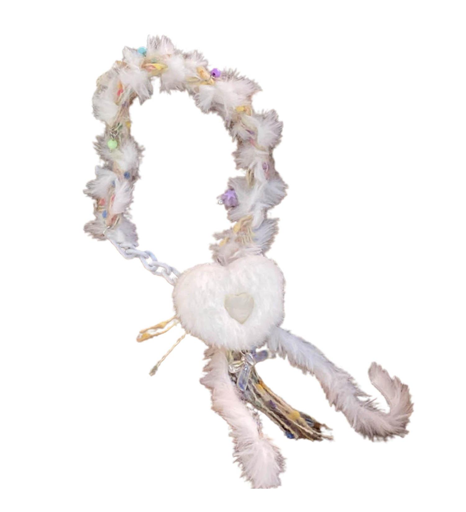 Oralgo Heart-Shaped Collarbone Chain Necklace | Colorful Fluffy Choker Accessory for Girls - Buy Online on GoSupps.com