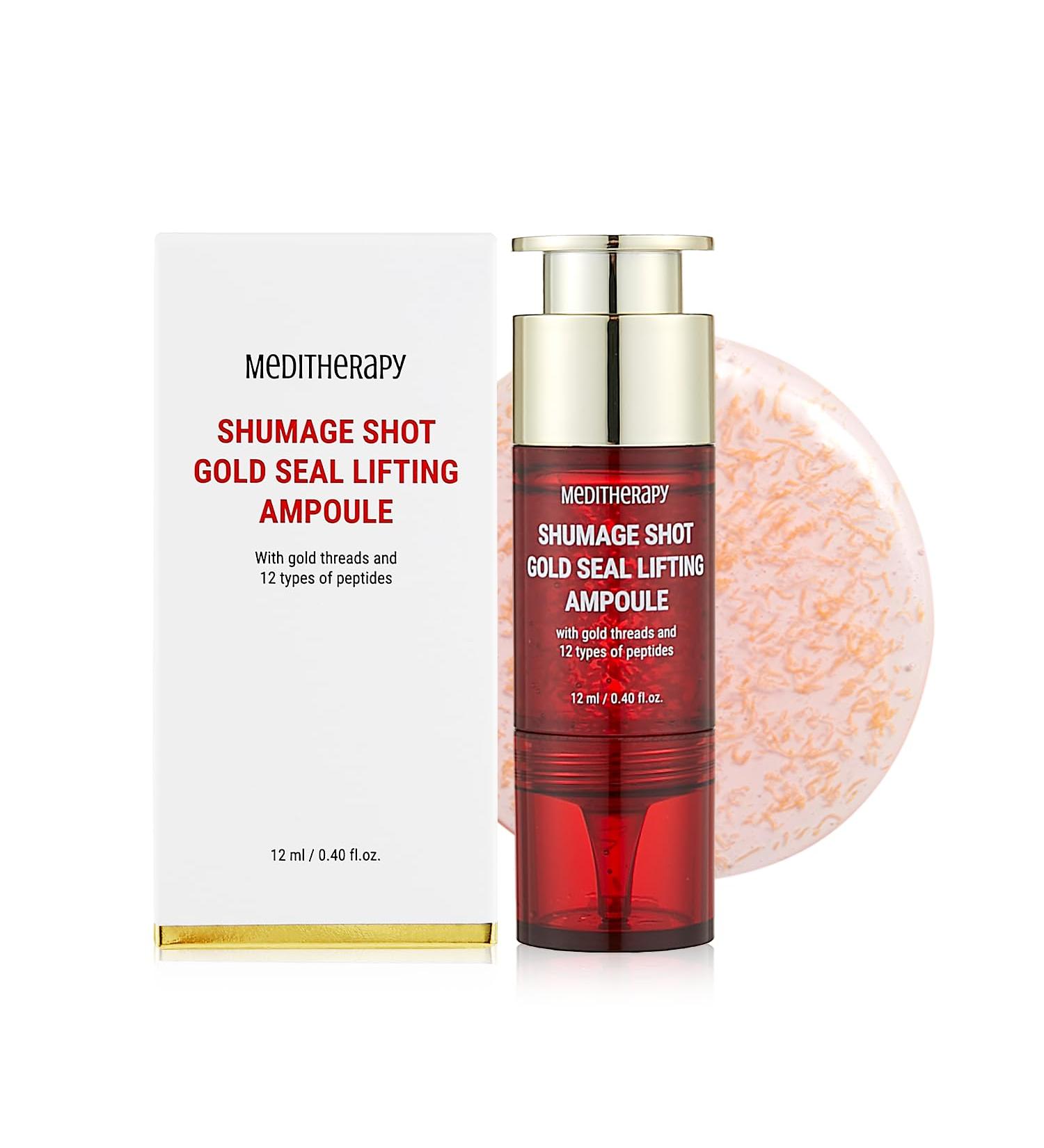 MEDITHERAPY Shumage Shot Gold Seal Lifting Ampoule - Anti-Wrinkle Gold Threads & Collagen Serum for Radiant Skin | Korean Skincare 0.4 fl. oz - Buy Online on GoSupps.com