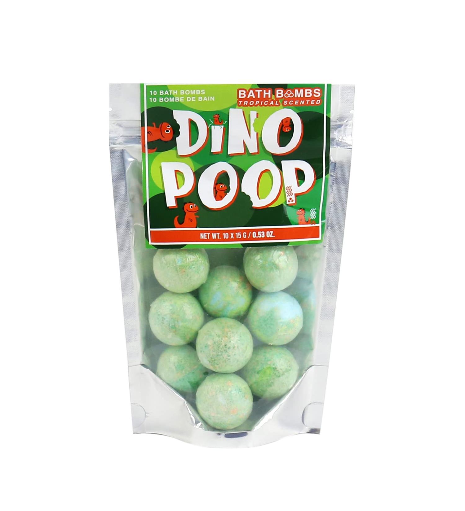 Gift Republic Dino Dinosaur Poop Bath Bombs 10-Pack - Tropical Scent - 150g - Multicoloured - 10 Count - Buy Online on GoSupps.com
