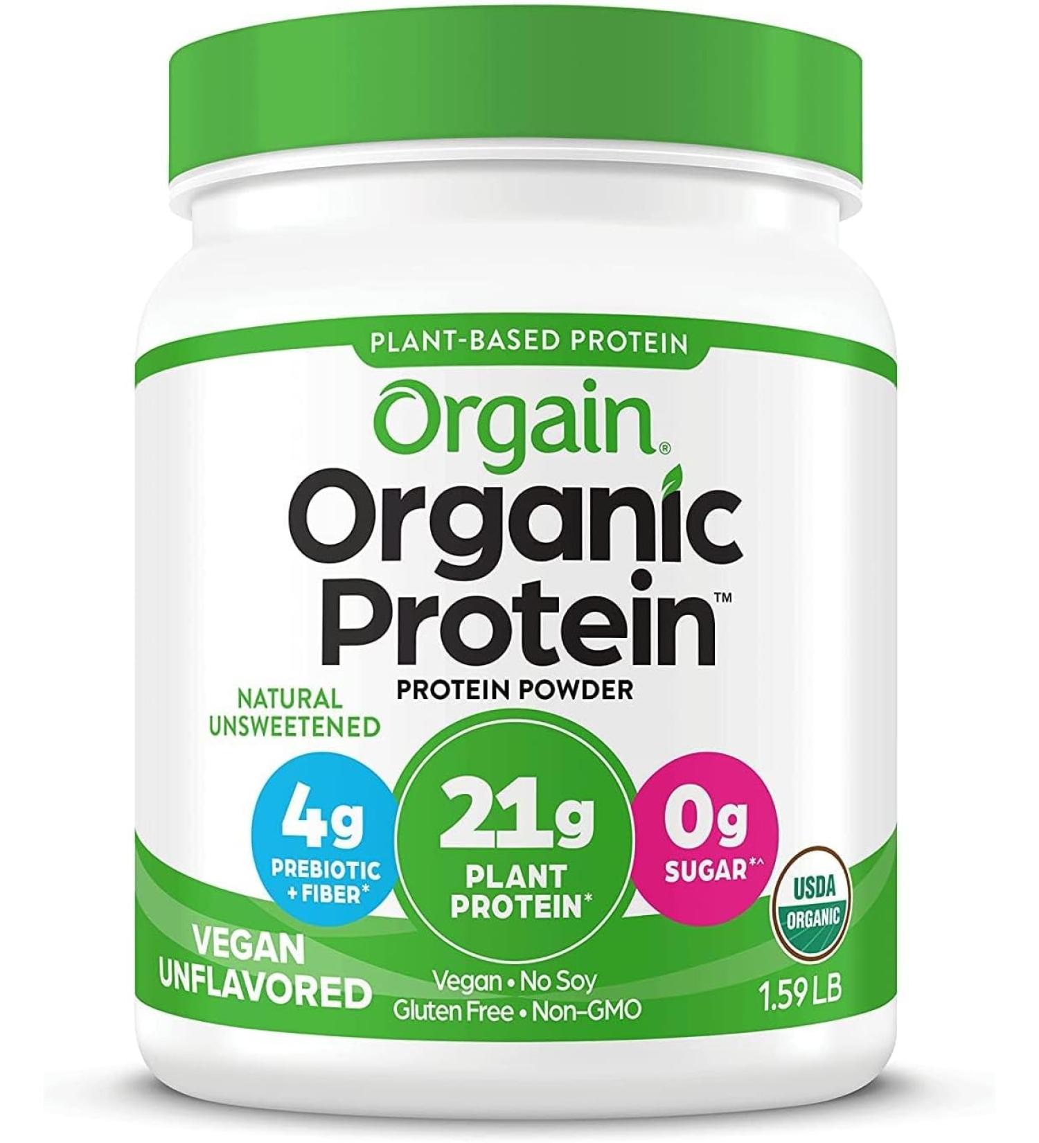 Orgain Organic Unflavored Vegan Protein Powder Natural Unsweetened 21g of Plant Based Protein Non Dairy Gluten Free No Sugar Added Soy Free - 1.59 lb - Buy Online on GoSupps.com