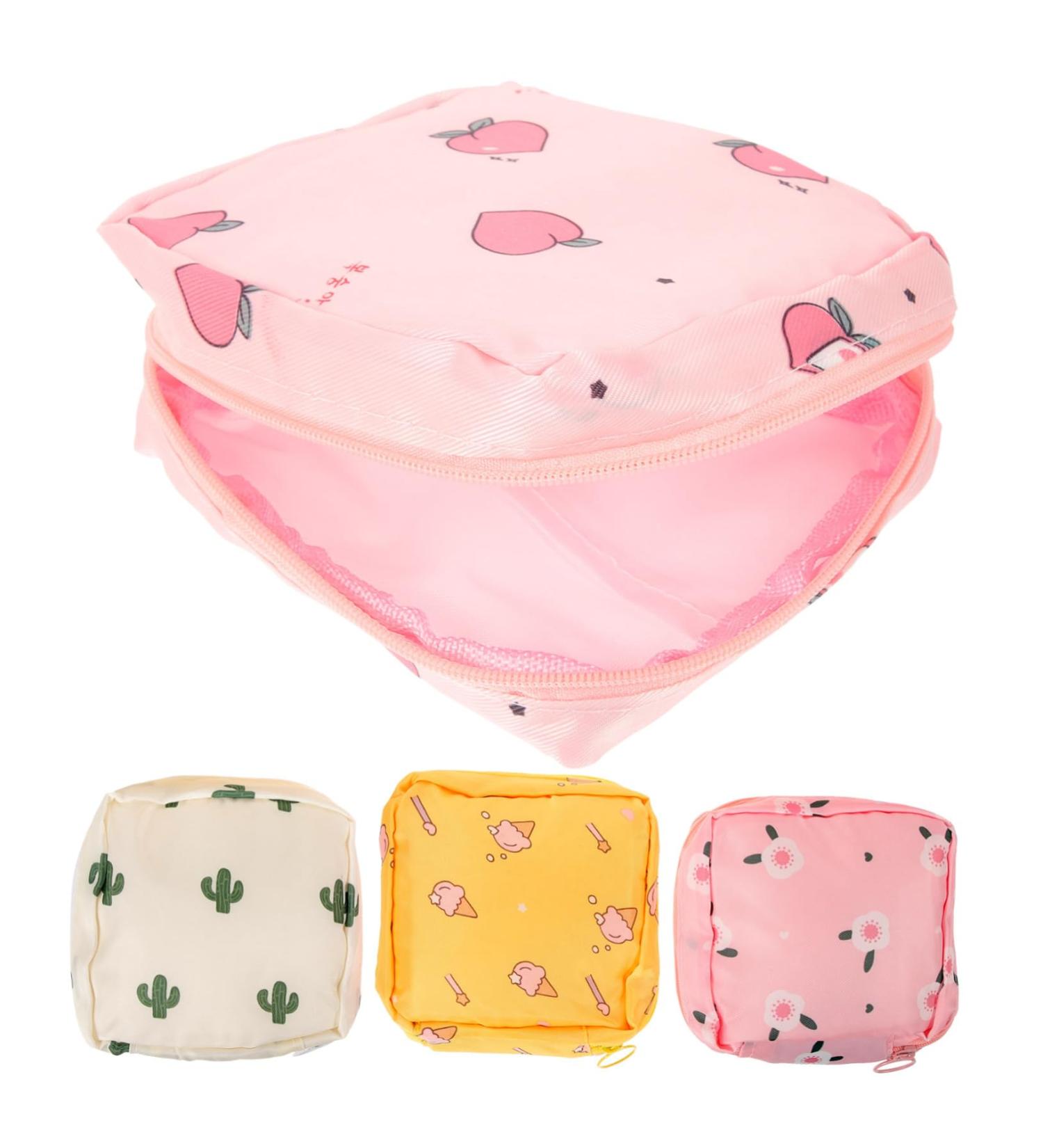 Multifunctional Ice Cream Bag Holder | Women's Tampon Organizer & Hygiene Bag - Wofashpuret 4 Pieces Cactus Design - Buy Online on GoSupps.com