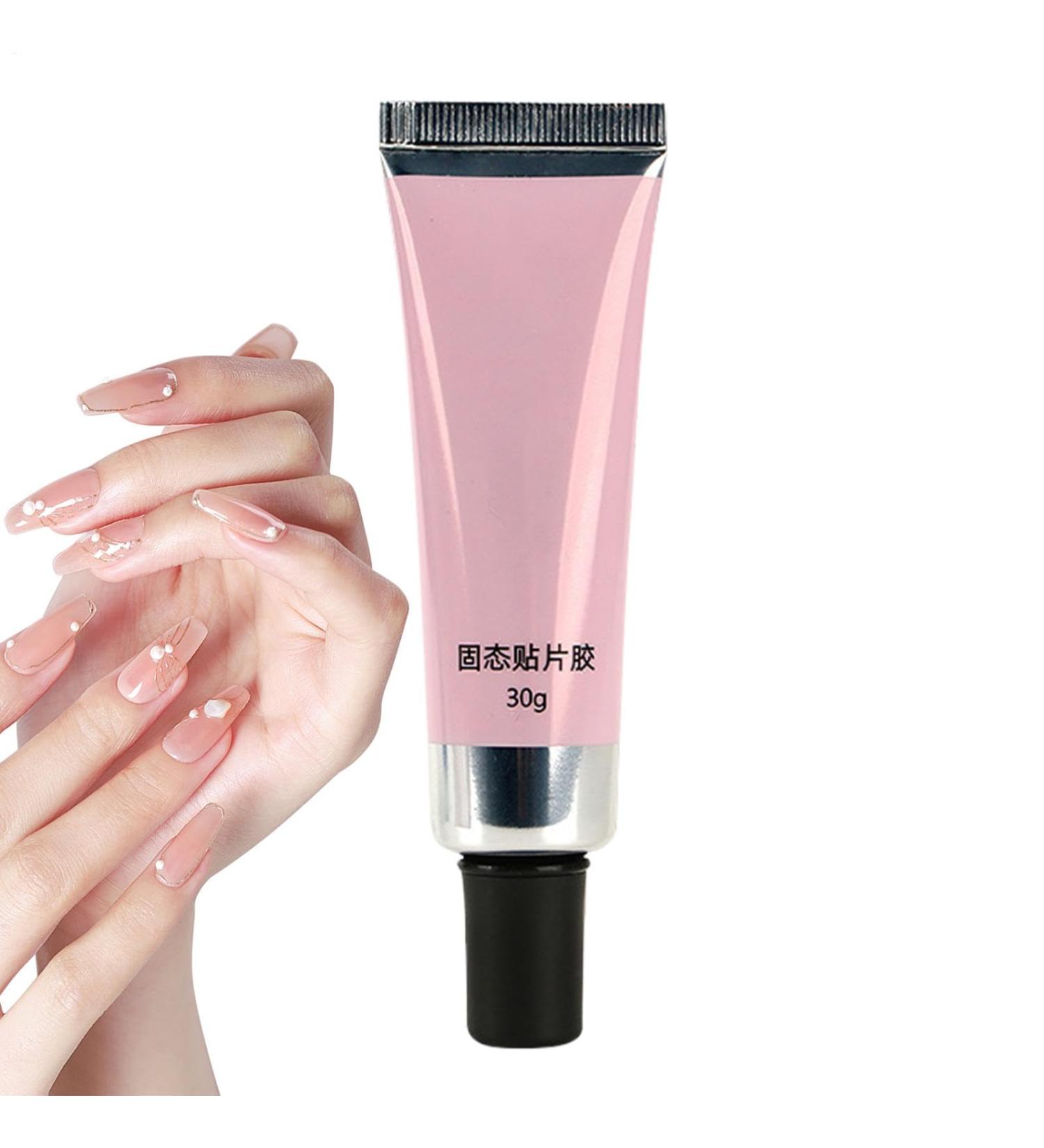  gafdu Strong Nail Glue Solid Nail Glue Gel | 30g of solid nail gel - Acrylic nail glue UV gel glue pressure-on nail glue super strong and soft gel nail glue - Buy Online on GoSupps.com