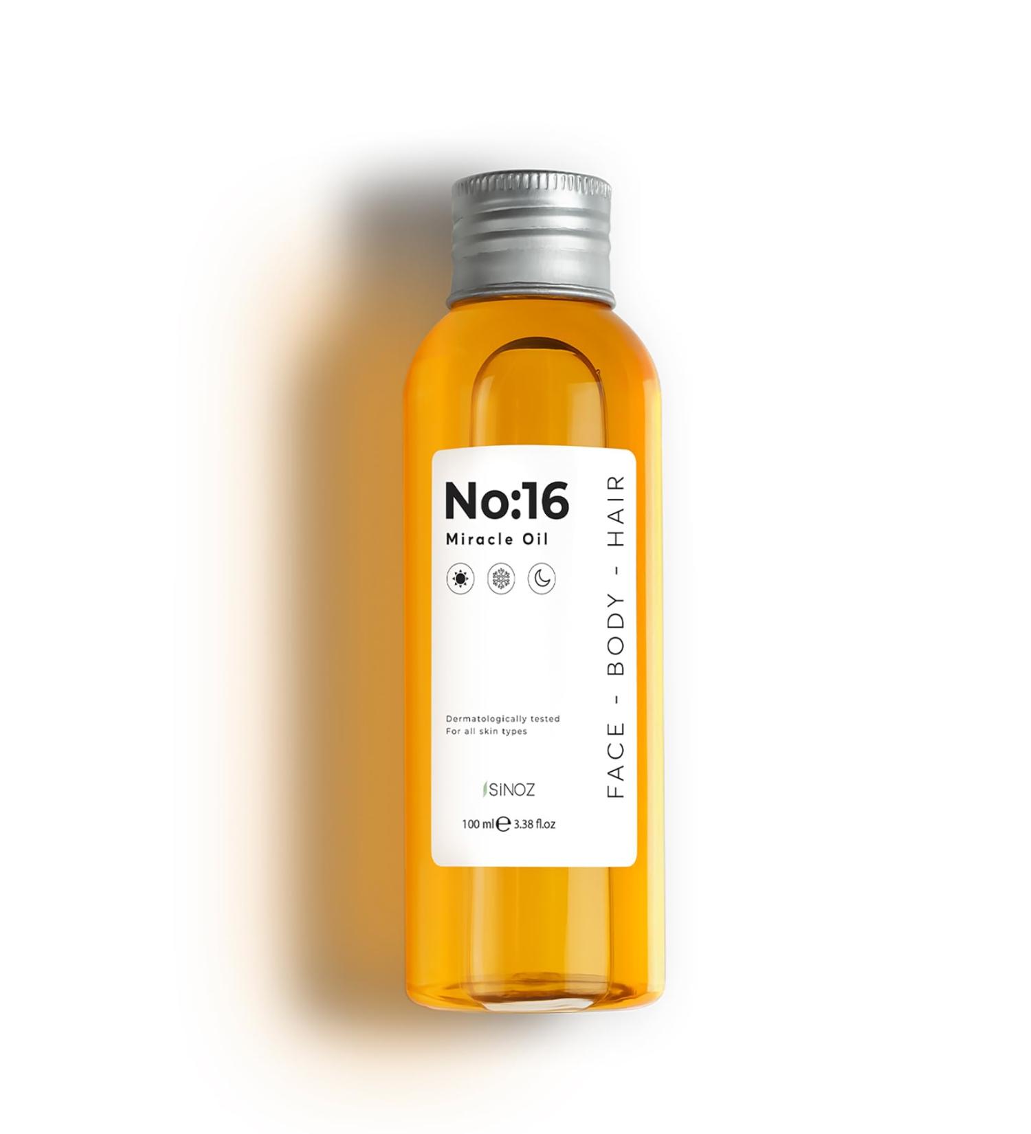 No.16 Miracle Oil - Huile nourrissante polyvalente pour le visage le corps et les cheveux | 16 huiles botaniques pour peau s che et cheveux brillants 100ml - Buy Online on GoSupps.com