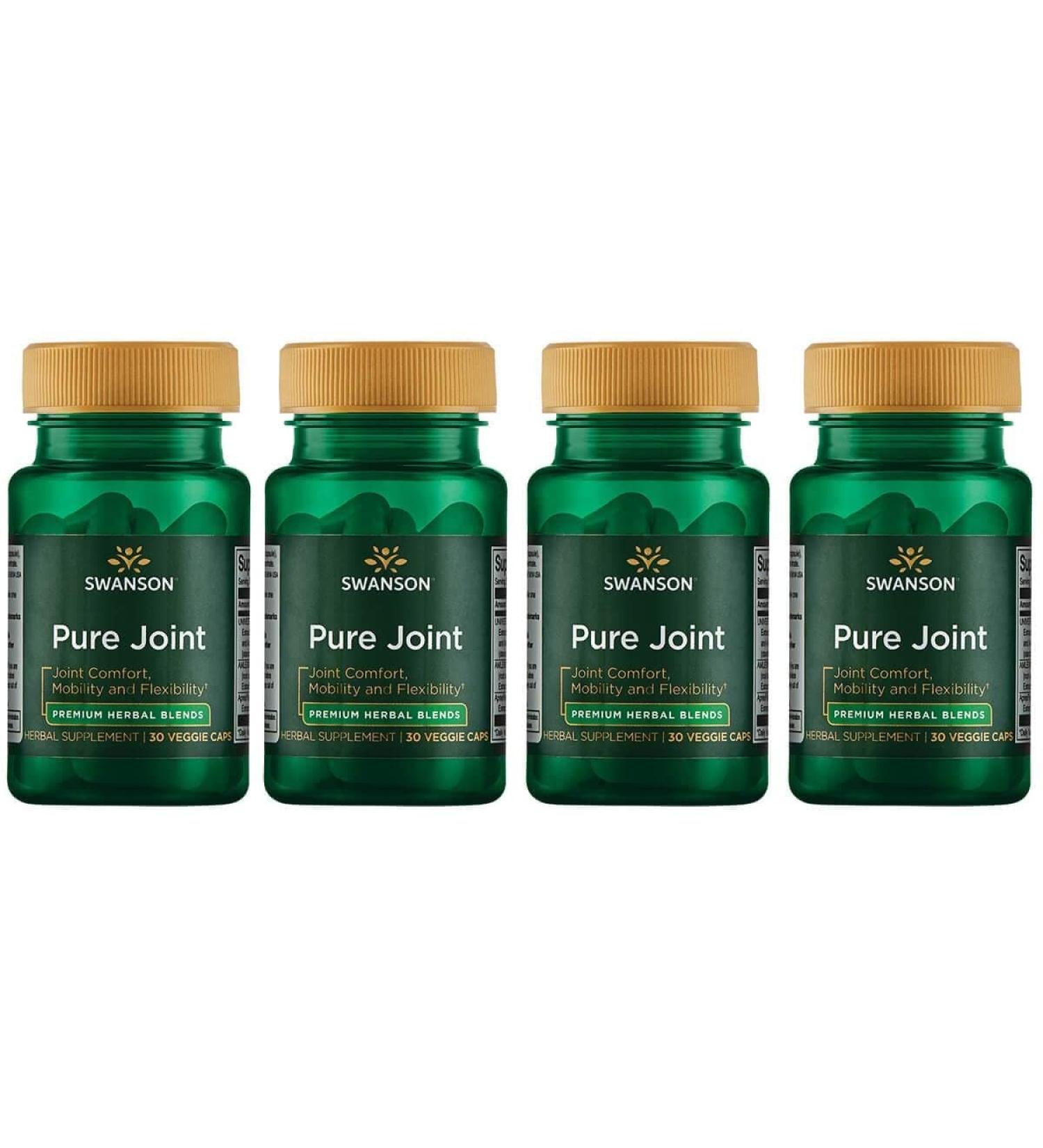 Swanson Pure Joint Health - Mobility Flexibility & Comfort Support - Herbal Supplement (30 Veggie Capsules Vegan 4 Pack - Buy Online on GoSupps.com