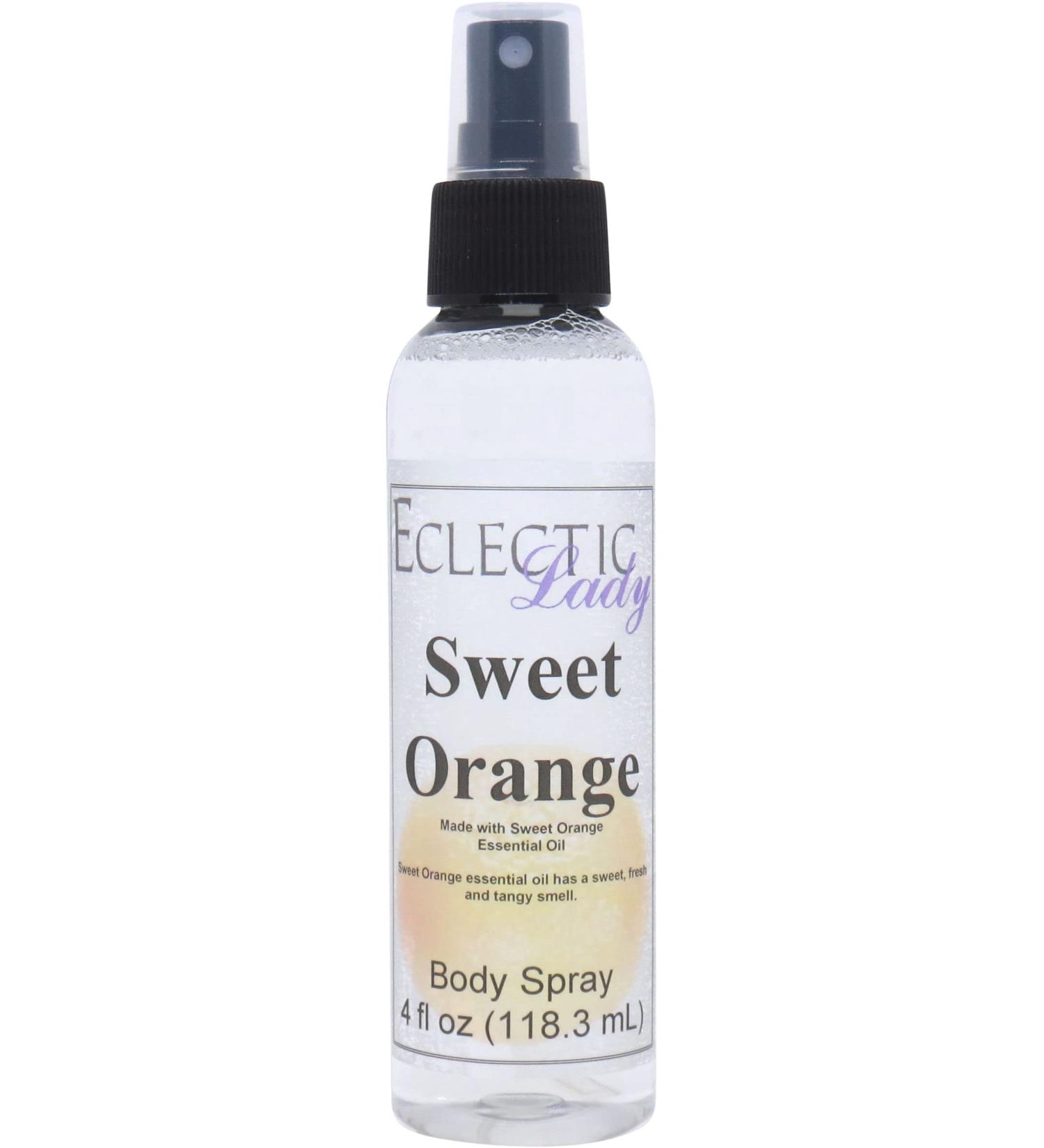 Sweet Orange Essential Oil Body Spray 4 ounces Body Mist for Women with Clean Light & Gentle Fragrance Long Lasting Perfume with Comforting Scent for Men & Women Cologne with Soft Subtle Aroma Regular Strength 4 Fluid Ounces - Buy Online on GoSupps.com