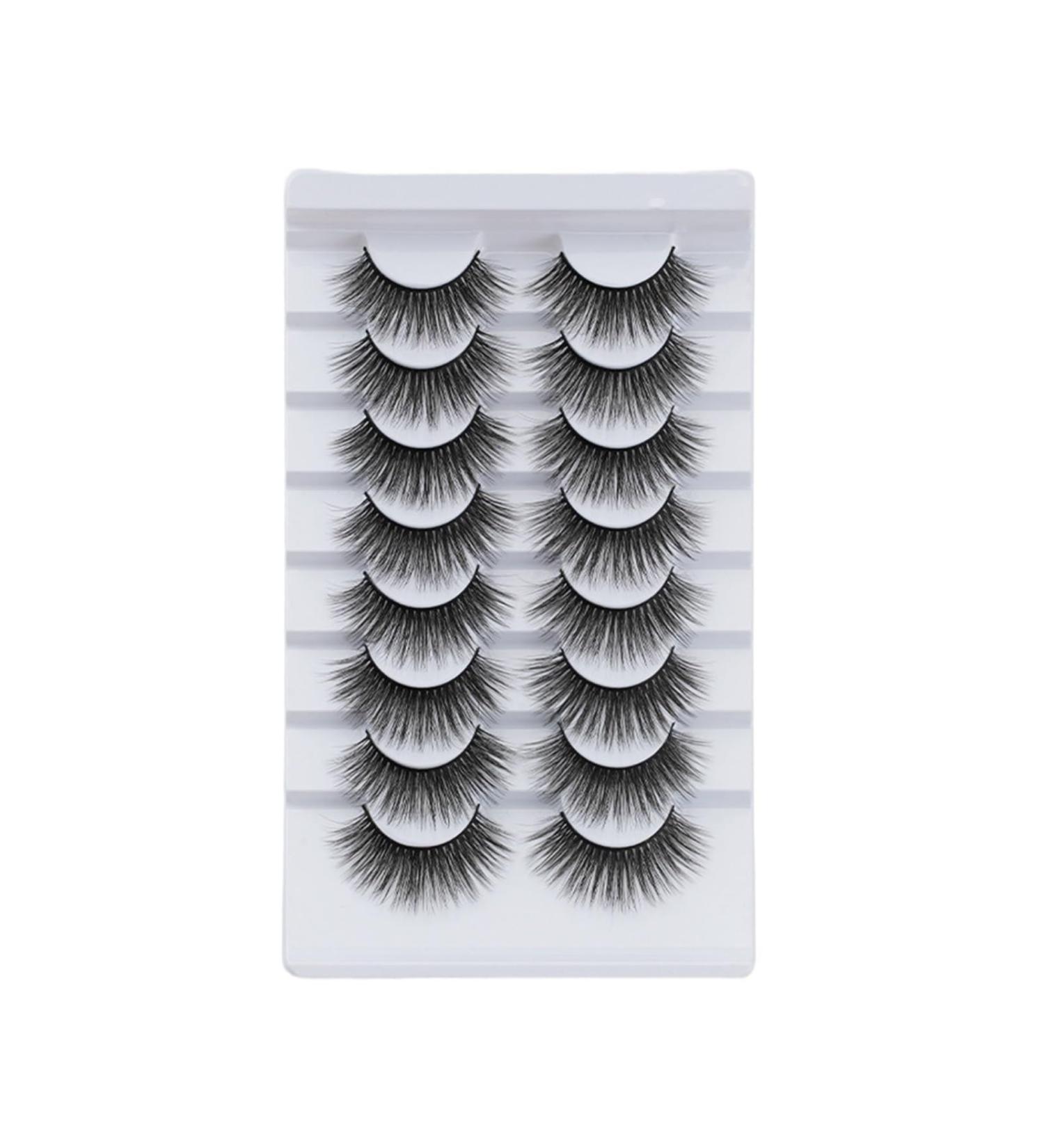 8 Pairs Thick Curled False Eyelashes - One-Piece for Eye Enlargement | International Shipping - Buy Online on GoSupps.com