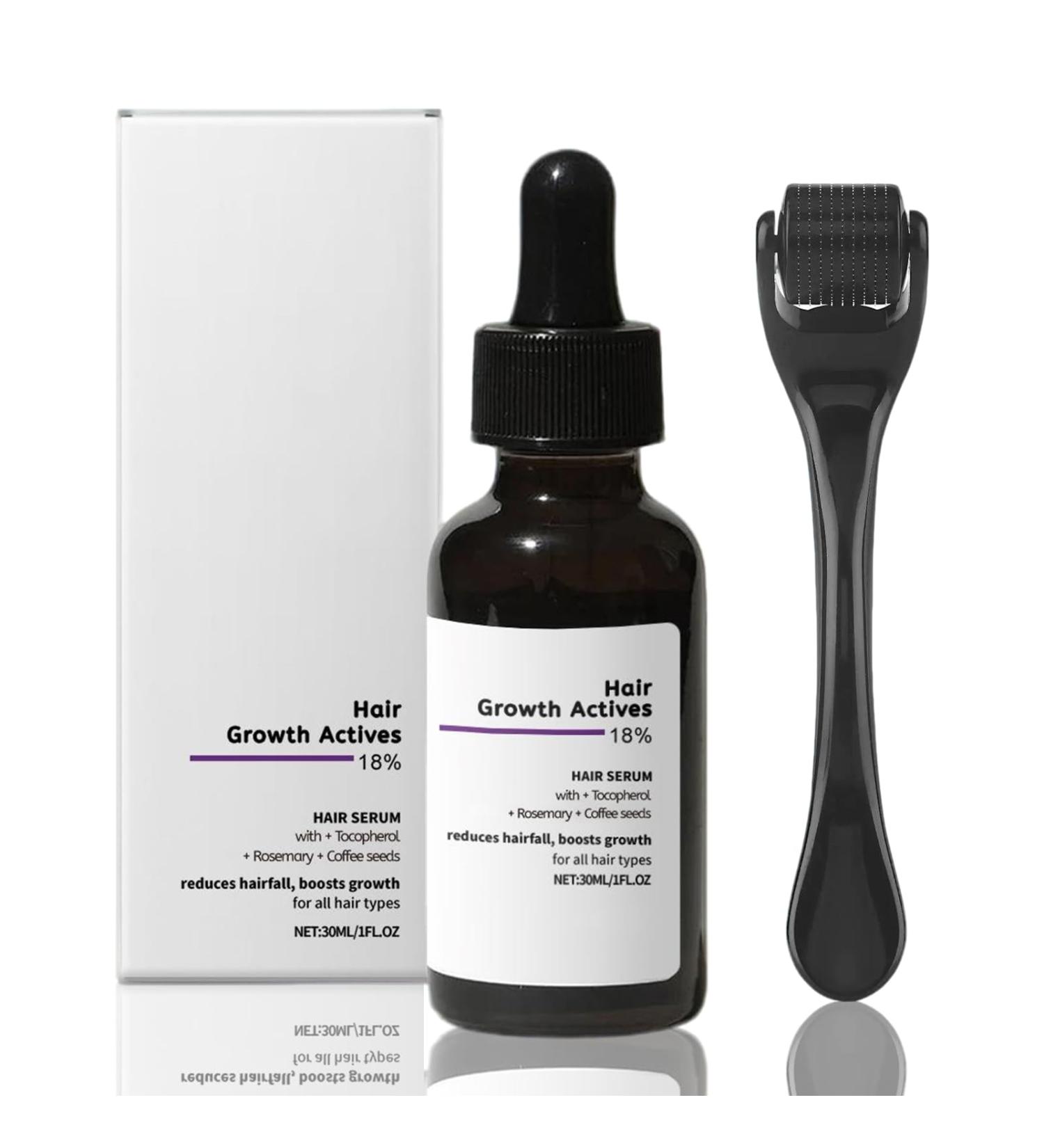 30ml S rum de Croissance Capillaire avec 0.5mm Derma Roller pour la Croissance des Cheveux Adapt aux Cheveux Clairsem s et la Perte de Cheveu - Buy Online on GoSupps.com