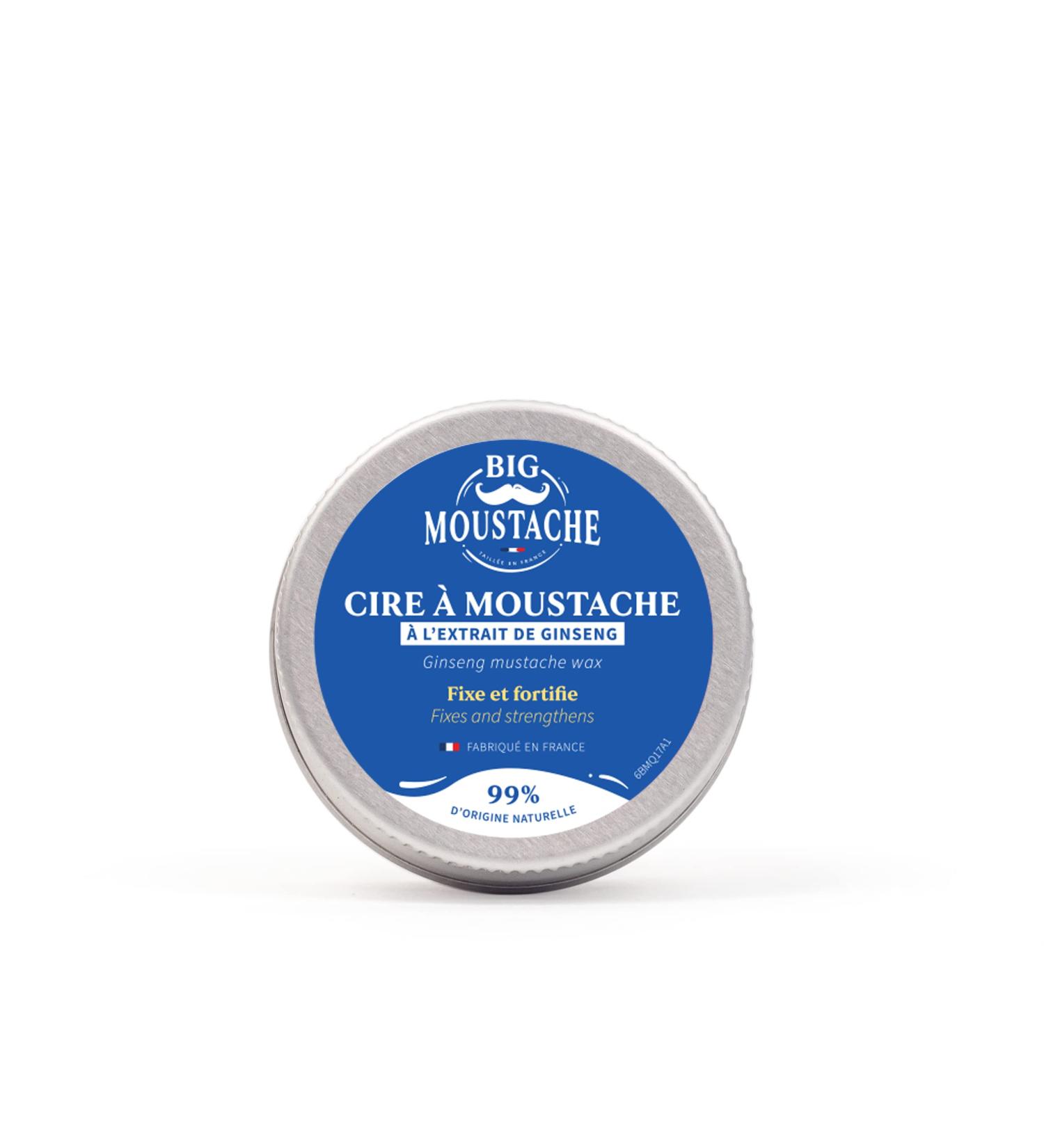Big Mustache - Mustache wax for men 99% natural - Made in France - With Ginseng extract - Fixed and strengthened 10g - Buy Online on GoSupps.com