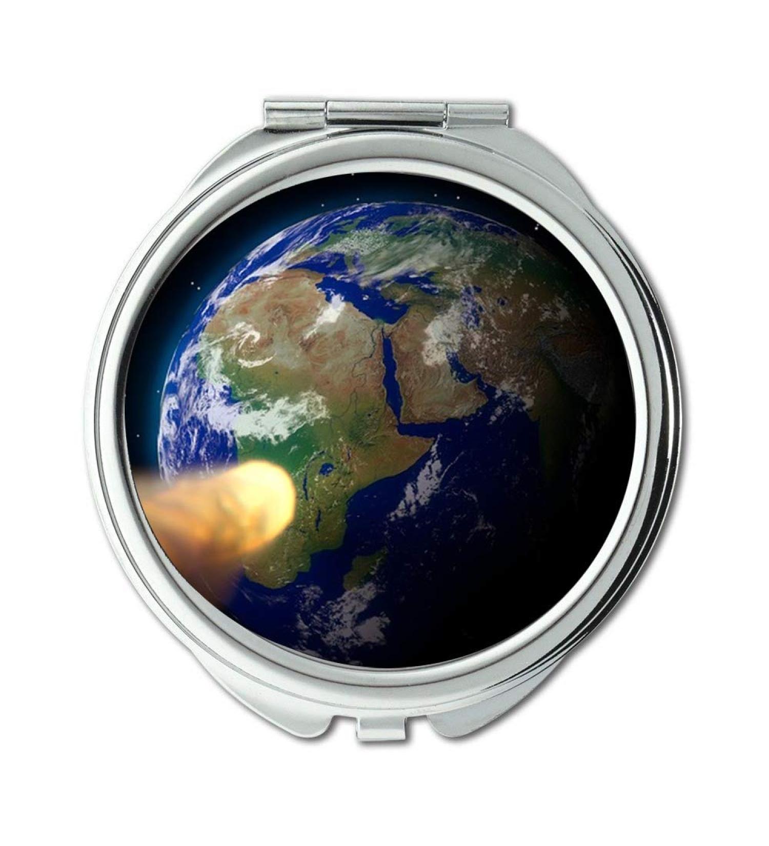 Mirror flat earth makeup mirror Armageddon Apocalypse Earth Asteroid 3d Blender makeup mirrors pocket mirror portable mirror - Buy Online on GoSupps.com