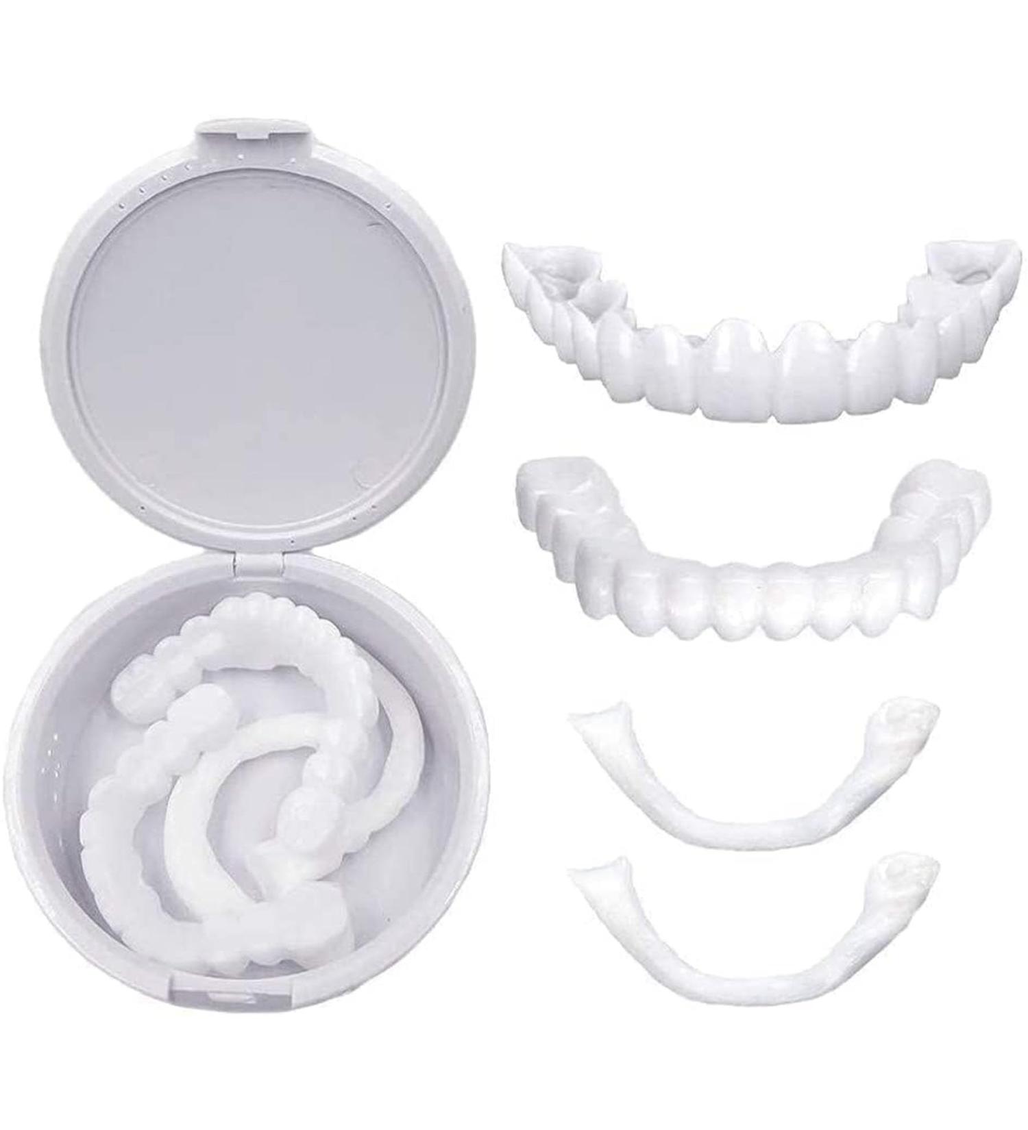 Uqlpxz Prostheses Fake Teeth - 2 Pairs of Lightweight Artificial Teeth for Men | Temporary Cosmetic False Teeth with Tweezers | International Shipping - Buy Online on GoSupps.com