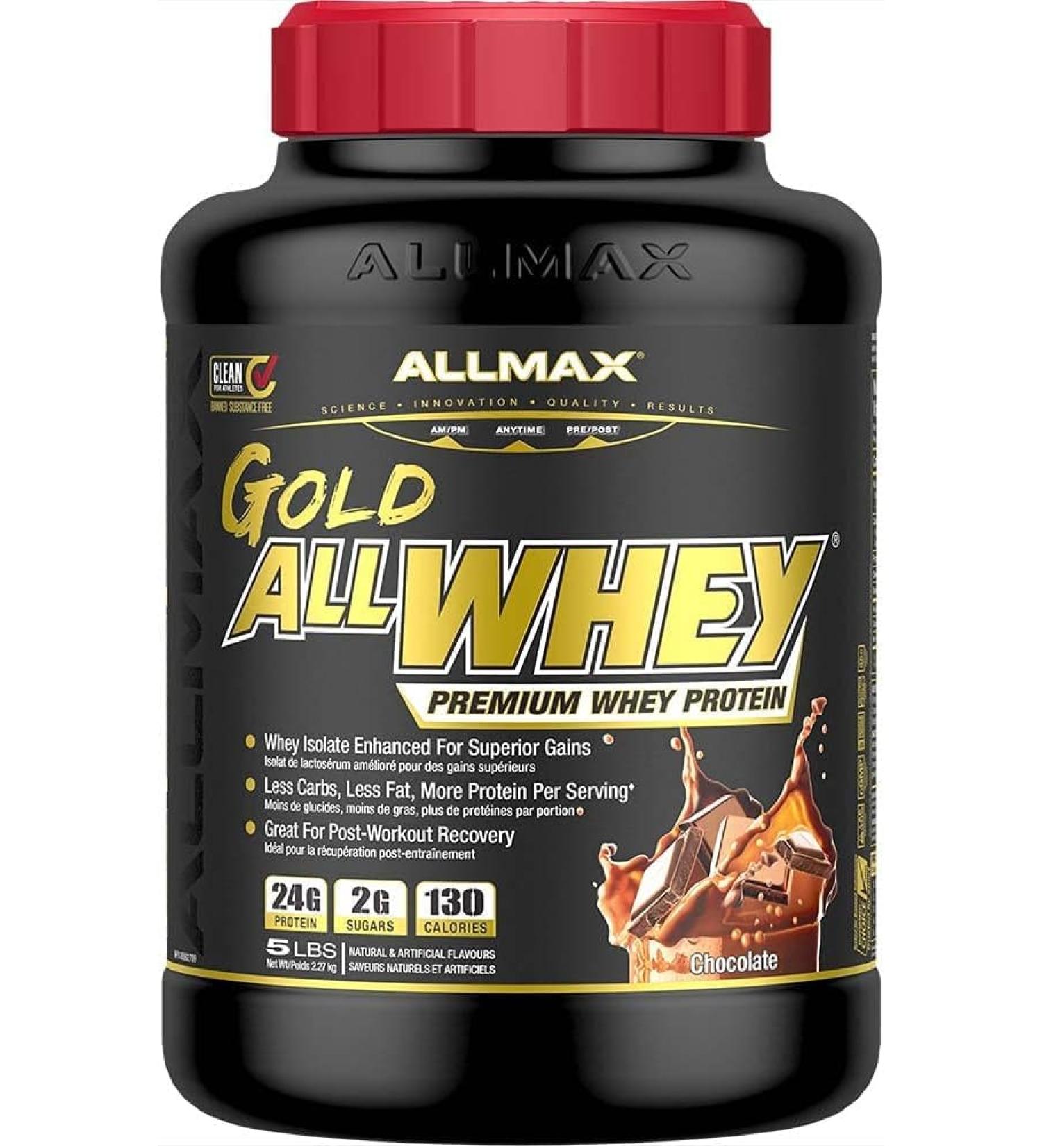 ALLMAX Nutrition - AllWhey Gold - 100% Whey Protein + Premium Whey Protein Isolate - Chocolate - 5 Pound Chocolate 2.27 kg (Pack of 1) - Buy Online on GoSupps.com