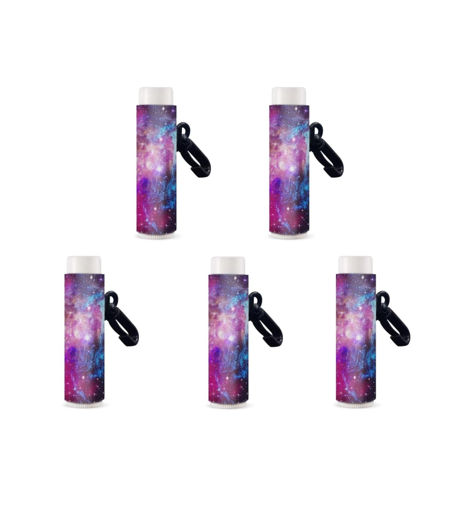 SCRAWLGOD Galaxy Print Lip Balm Holder Keychain Washable Lip Balm Sleeve keychain Chapstick Holder for Ourdoor Activities Wear-Resistant and Comfortable Set of 5 Galaxy Print 5 - Buy Online on GoSupps.com