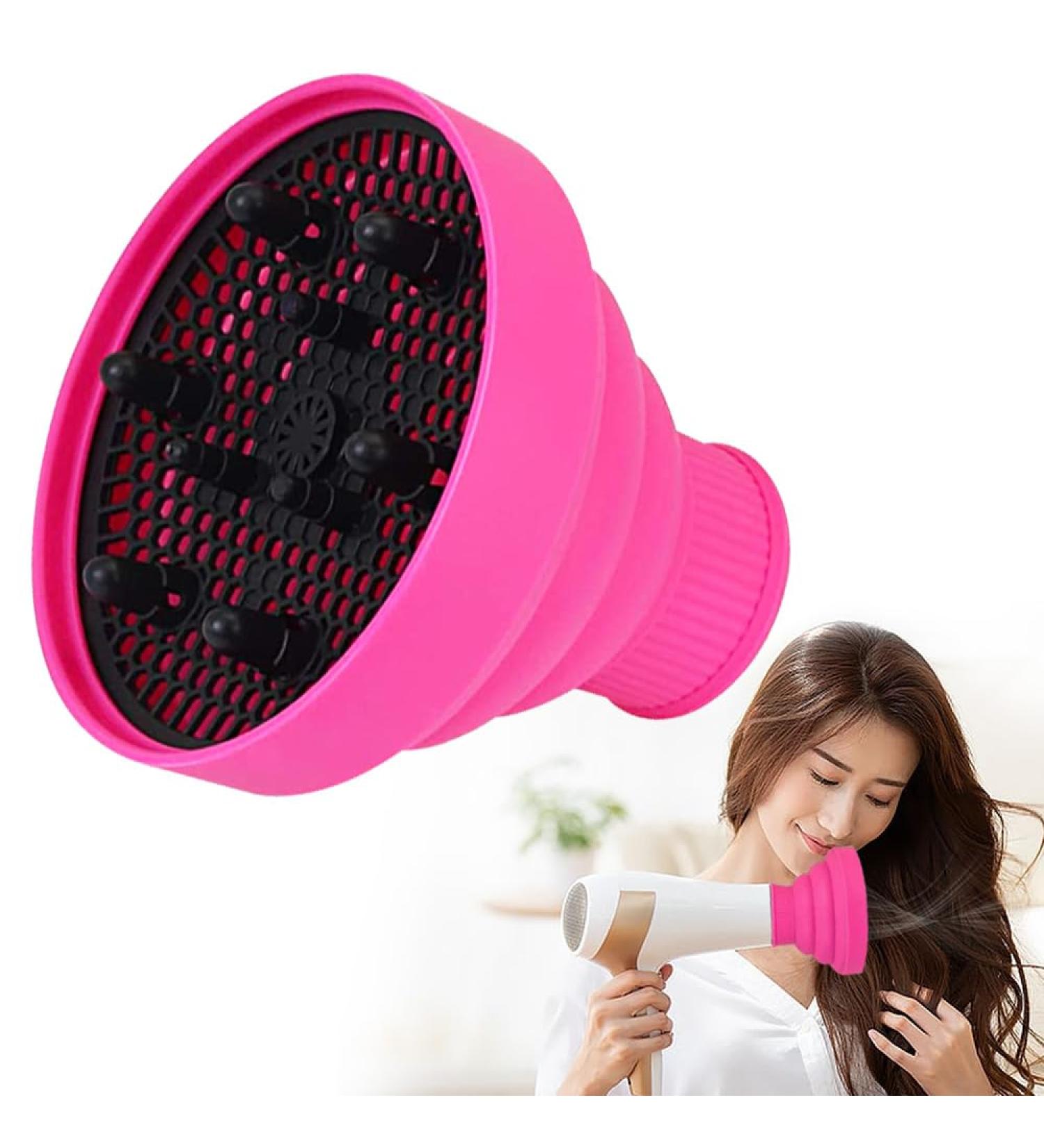 Universal Silicone Hair Dryer Diffuser Attachment - Portable Folding Pink Diffuser for Most Hair Dryers | Caredgo - Buy Online on GoSupps.com