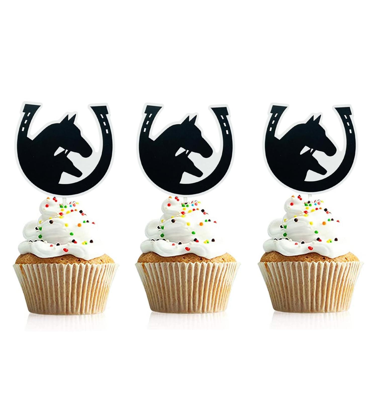 Cowboy Cowgirl Cupcake Toppers 24Pcs Rodeo Cupcake Topper Western Theme Baby Shower Birthday Party Cake Decorations - Buy Online on GoSupps.com