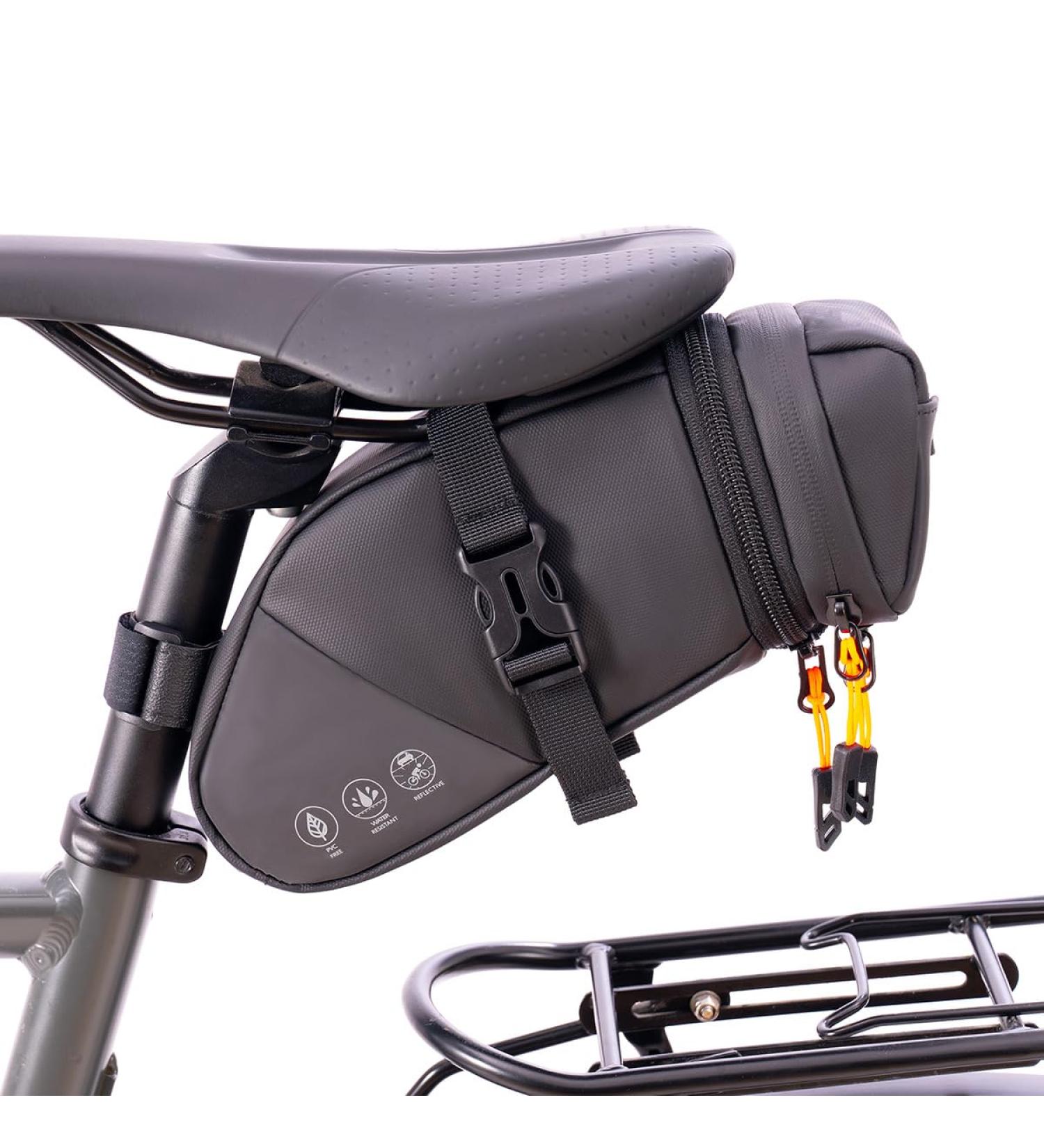 Cckole Waterproof Bicycle Saddlebag | Expandable 1.5-2L Bike Rear Bag with Reflective Features - Buy Online on GoSupps.com