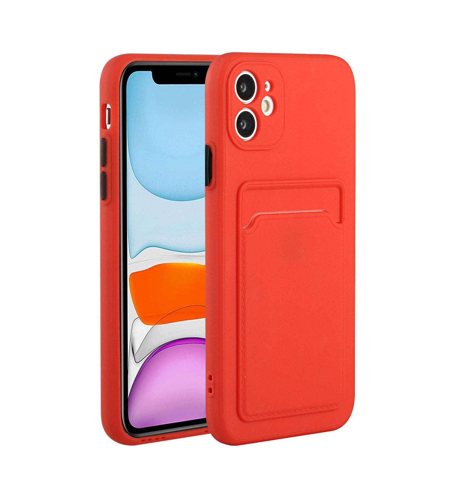 Buy Tivenfezk Nadoli Silicone Case for iPhone 15 - Ultra Thin Shockproof Scratch-Resistant Wallet TPU Cover with Credit Card Holder - Red - Buy Online on GoSupps.com