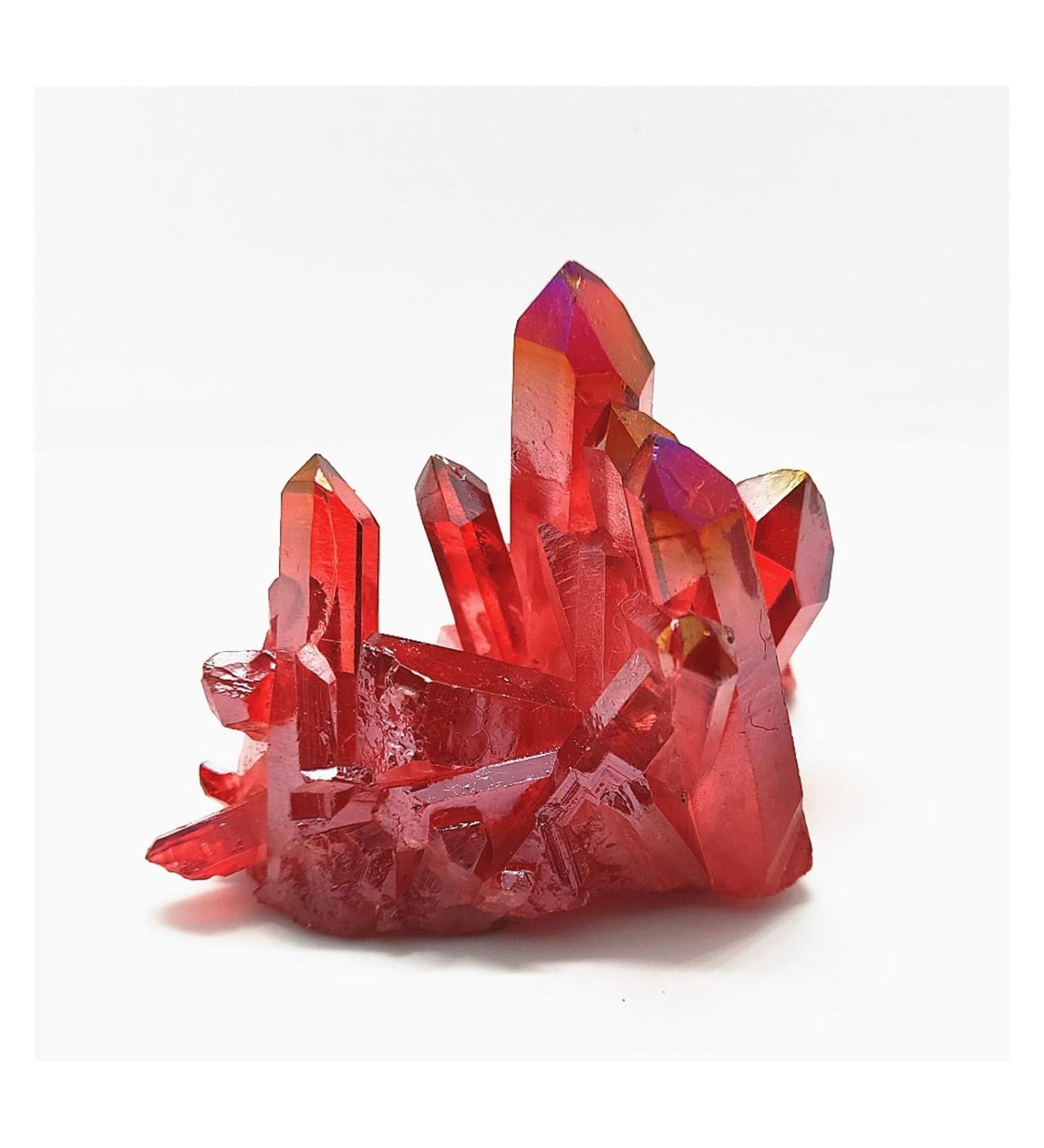Natural Crystal Rough 110g Natural Crystal Red Angel Aura Quartz Cluster specimens Titanium Coating Quartz Cluster - Buy Online on GoSupps.com