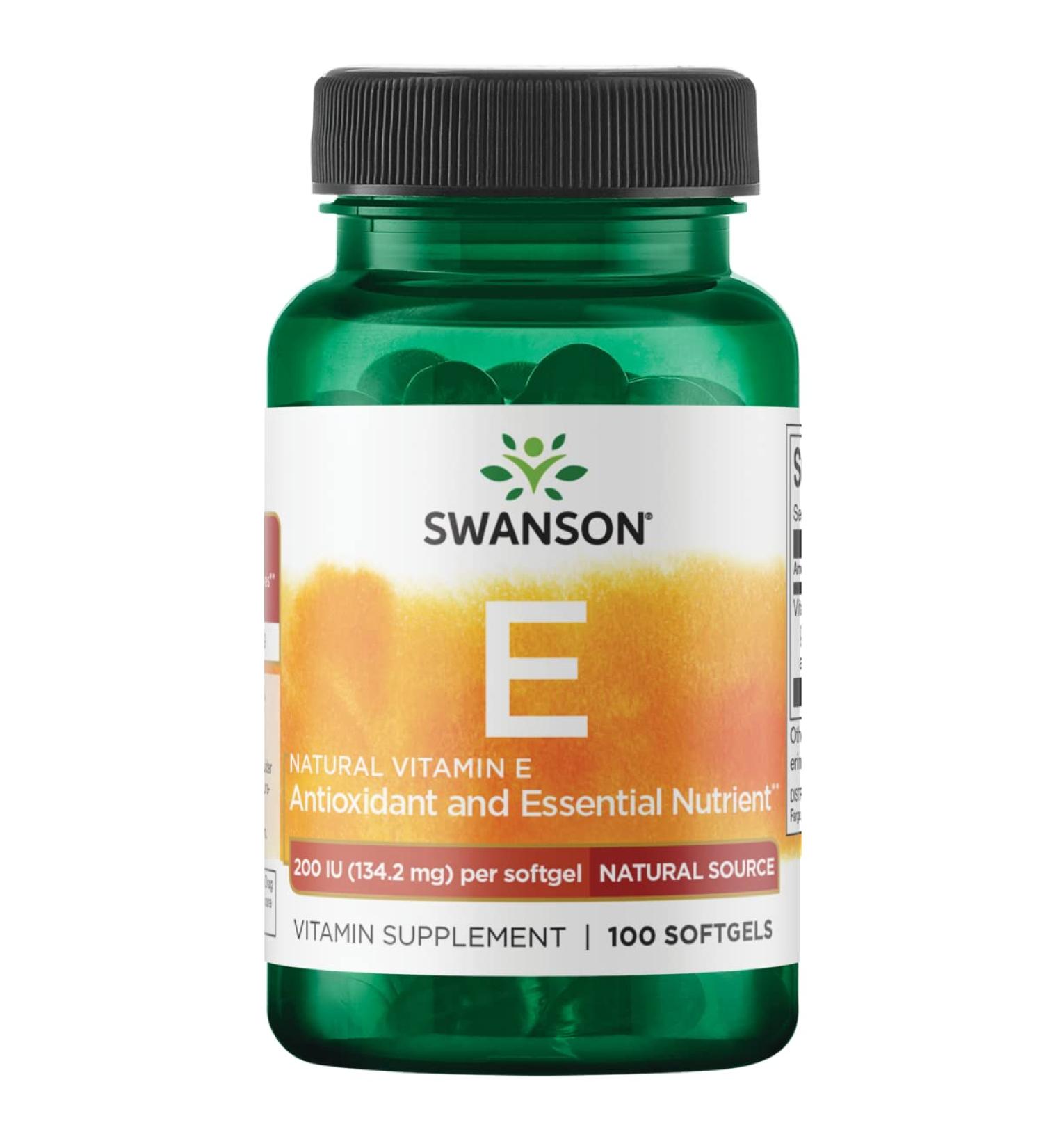 Swanson Natural Vitamin E Softgels - Heart Health & Tissue Protection - 100 Softgels 200IU - Buy Online on GoSupps.com