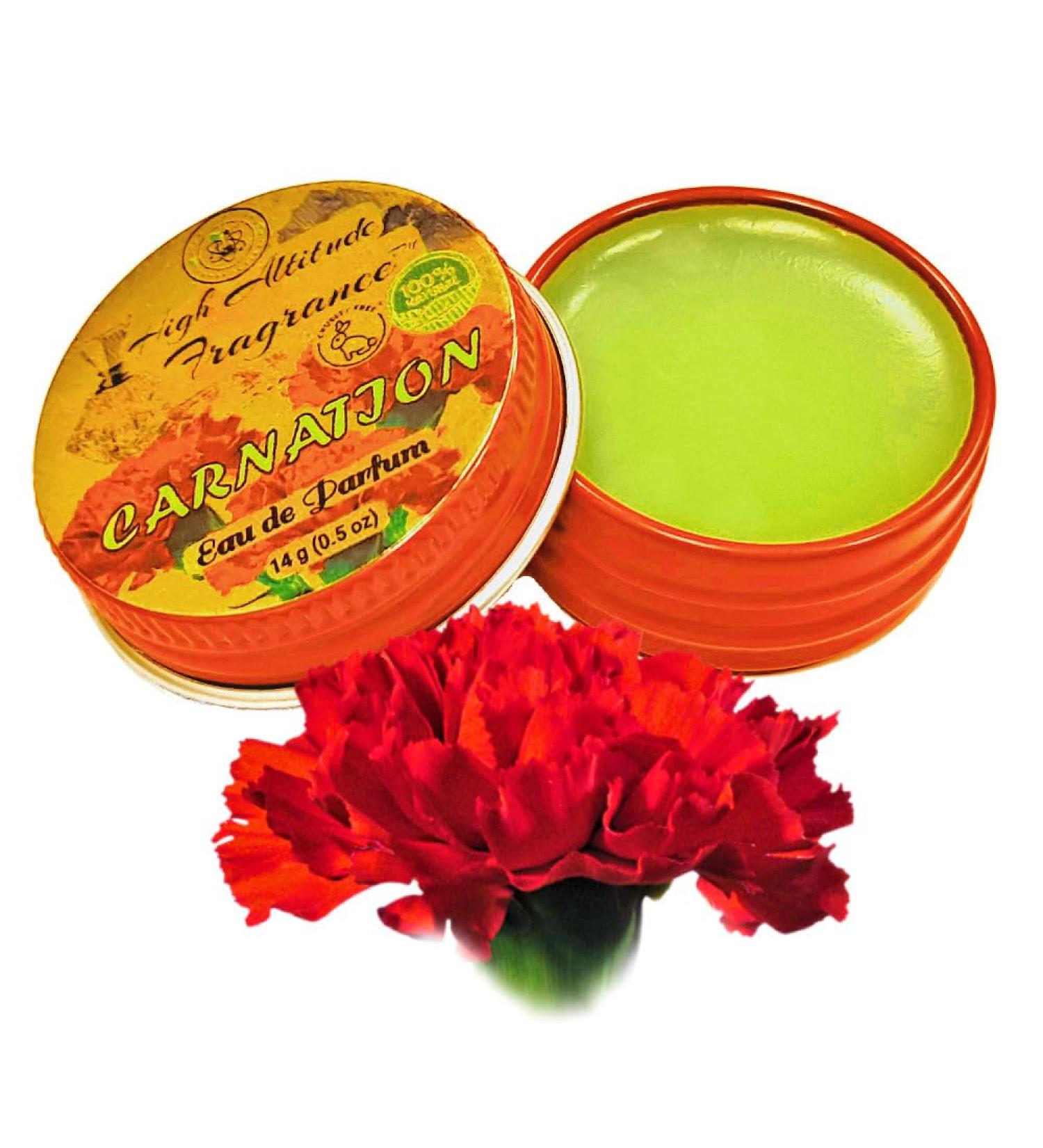 CARNATION Perfume - Eau de Parfum - Solid Balm - Natural Essential Oils Aromatherapy Fragrance (Dianthus Caryophyllus Lily Fresh Green Floral Spicy Clove) Travel Size Party Guest Favors Gifts -0.5oz - Buy Online on GoSupps.com
