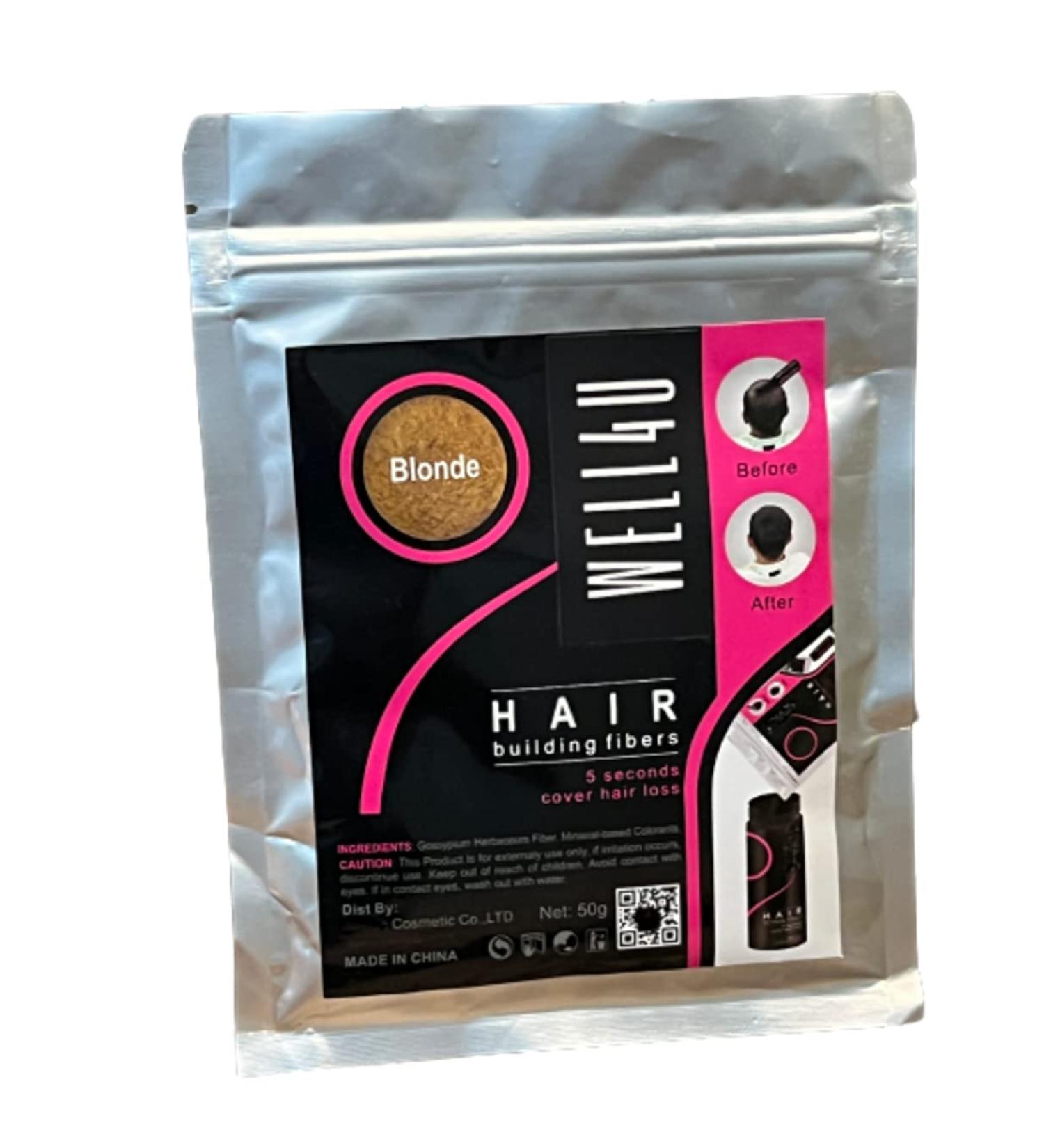 Well4u Micro Hair Fibers - 50g Blonde - Bulk Hair Powder for Thicker Hair | International Shipping Available - Buy Online on GoSupps.com