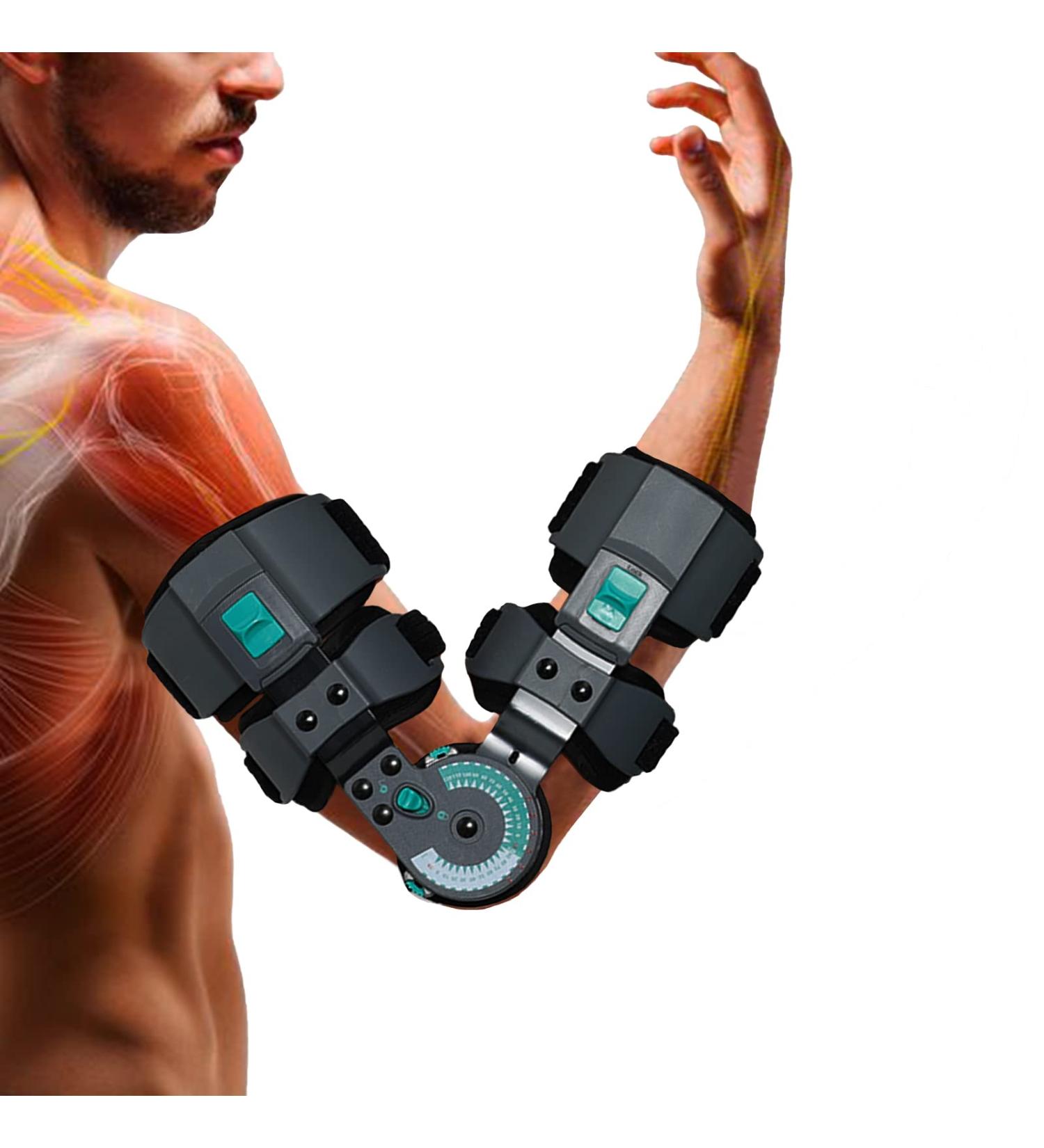 Hinged Elbow Brace - Adjustable ROM Post-Op Arm Splint with Sling Stabilizer for Injury Recovery | Pain Relief for Men & Women (Right - Buy Online on GoSupps.com