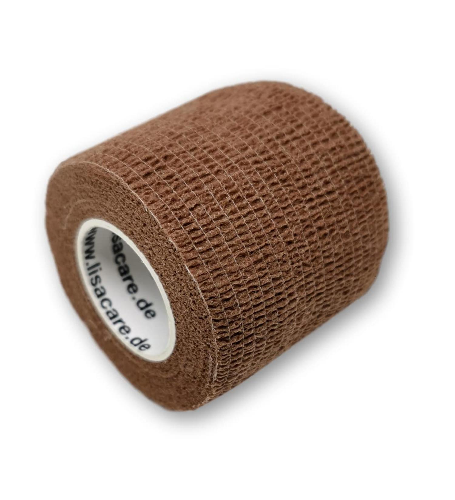 Lisacare Fingering Bandage - 4 Rolls 5cm | Strong Hold Medical Tape for Football Socks | Brown Mull Bandage with Color & Motif Selection - 4 Set - Buy Online on GoSupps.com