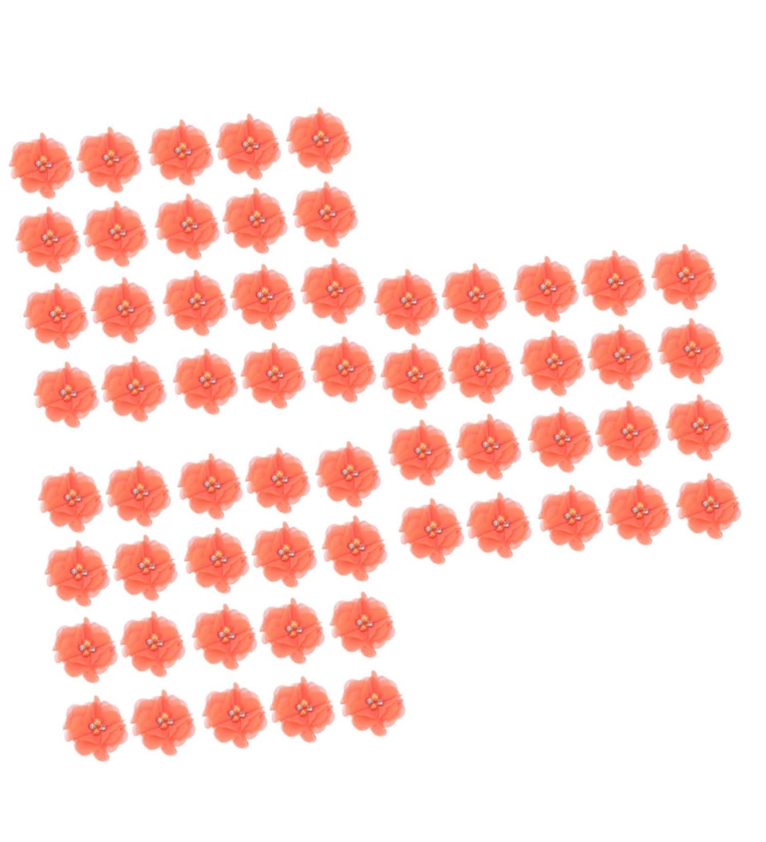 COHEALI 60 pcs Chiffon Cloth Diy Mini Shaped Accessory Hairhoop Flowers Accessoriesorange Girls Pearl As Shownx3pcs Size 1x3pcs - Buy Online on GoSupps.com