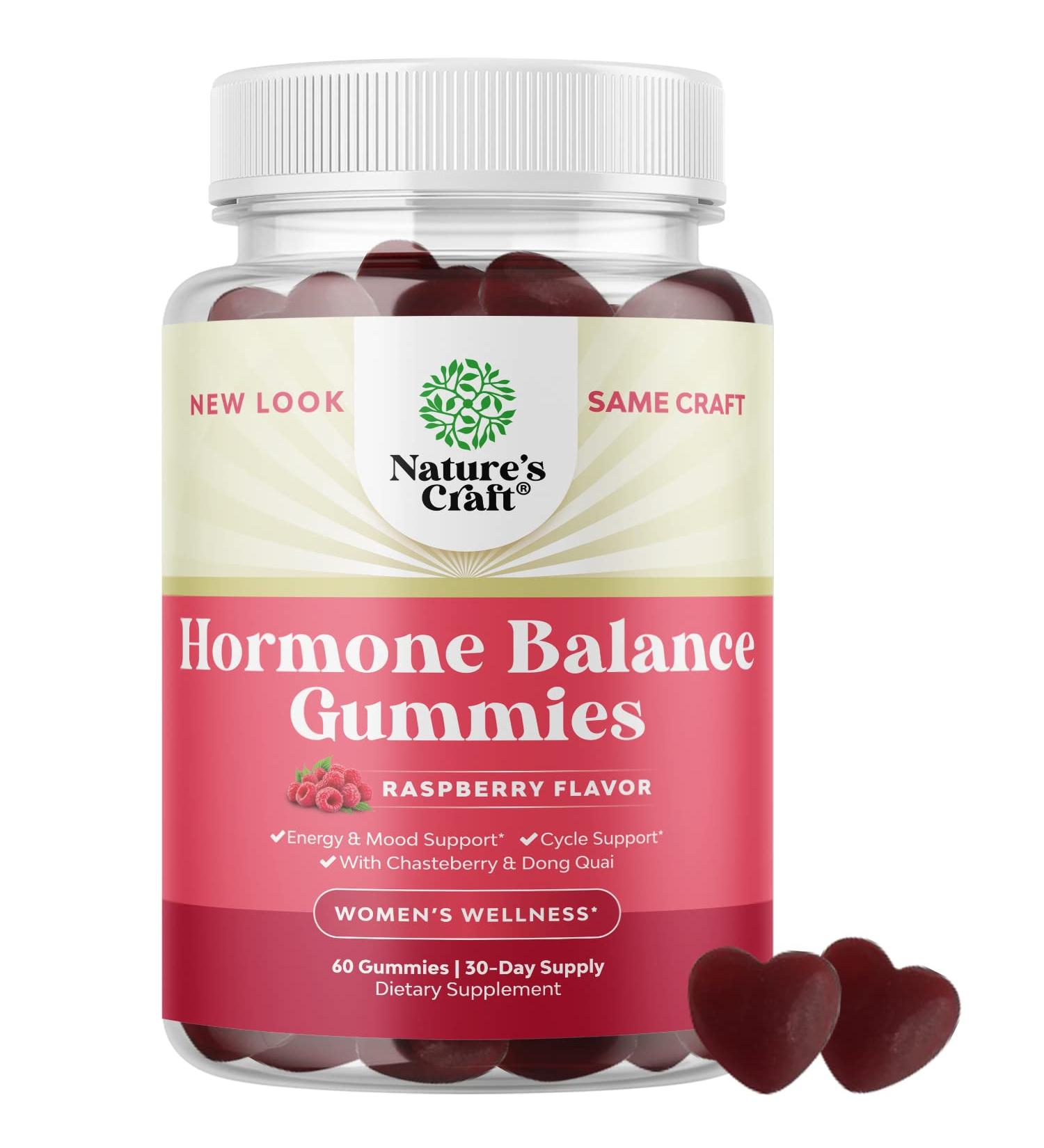 Hormone Balance for Women - PMS & Menopause Relief Gummies with Vitamin B6 and Dong Quai - Mood & Cycle Support Supplement 60 Count - Buy Online on GoSupps.com