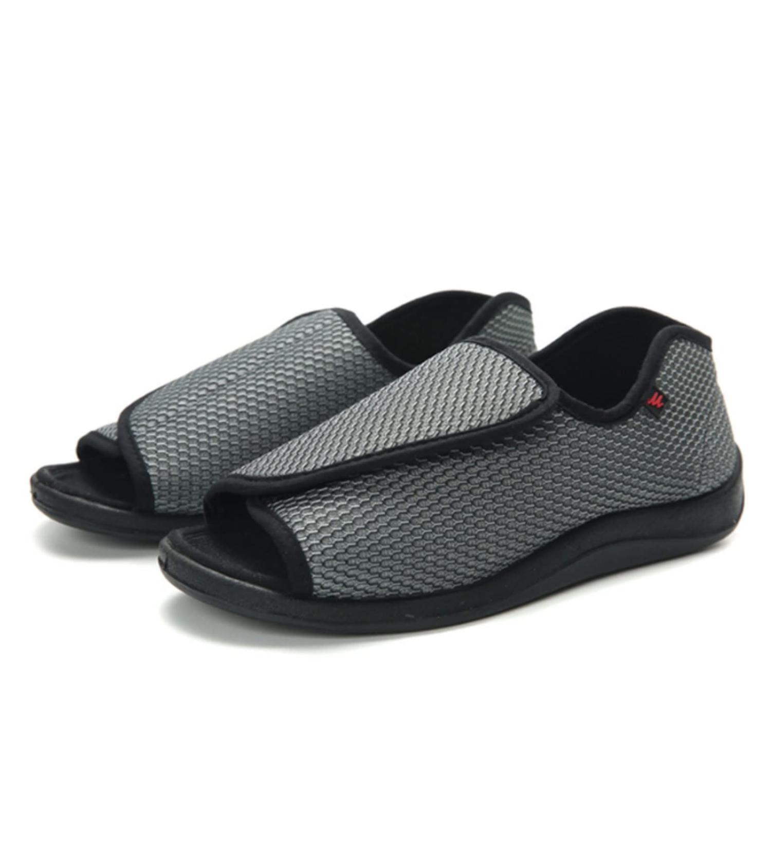 KXSM Diabetic Sandals | Memory Foam | Adjustable Open Toe Slippers | Wide Fit | Gray 38 | Arthritis & Edema Footwear - Buy Online on GoSupps.com