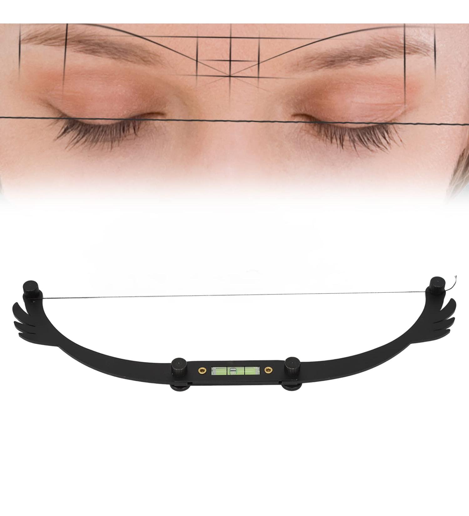 Bow Line Ruler - Foldable Eyebrow Makeup Ruler & Mapping Tool Kit for Microblading | Permanent Makeup Precision (Black - Buy Online on GoSupps.com