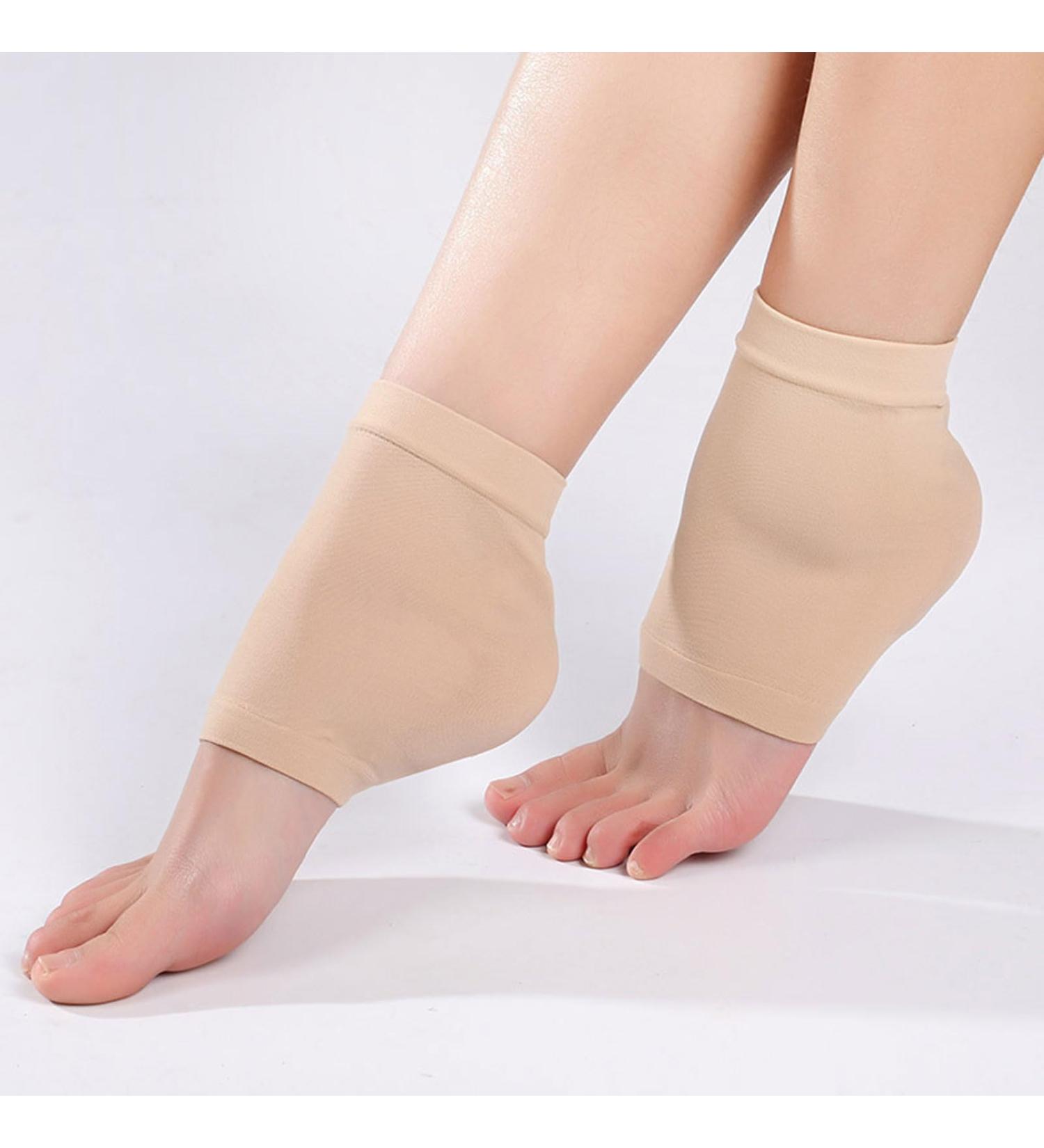 Gel Heel Protector Relieve Heel Pain and Heal Dry Cracked Heels Silicone Heel Cups 3 Pairs Repair Socks Heels Breathable Open Toe Moisturizing Gel Heel Socks for Dry Hard Heels Flesh Pink - Buy Online on GoSupps.com