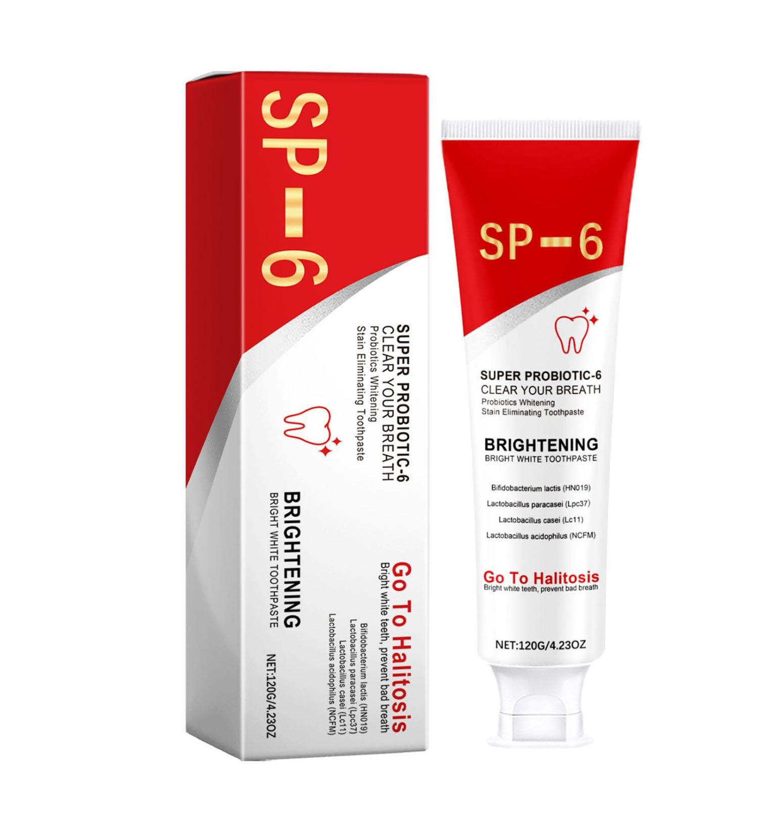 Sp-6 Probiotic Anti-Stain Toothpaste Promotes Healthy Teeth Fresh Breath Sp-6 Ultra Whitening Toothpaste Sp 6 Toothpaste Deep Cleaning Care Toothpaste - Buy Online on GoSupps.com