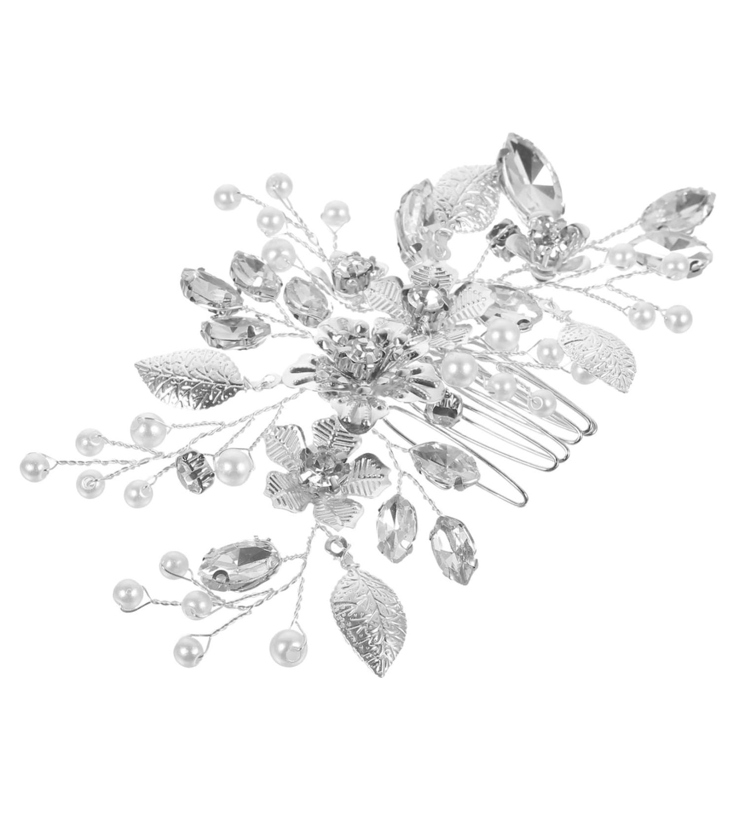 DOITOOL Bridal Hair Comb Clip Hair Accessories Tiara Hair Side Comb Rhinestone Hair Comb Flower Hair Comb Rhinestone Hair Decoration Bride Rhinestones Wedding Iron Sheets - Buy Online on GoSupps.com