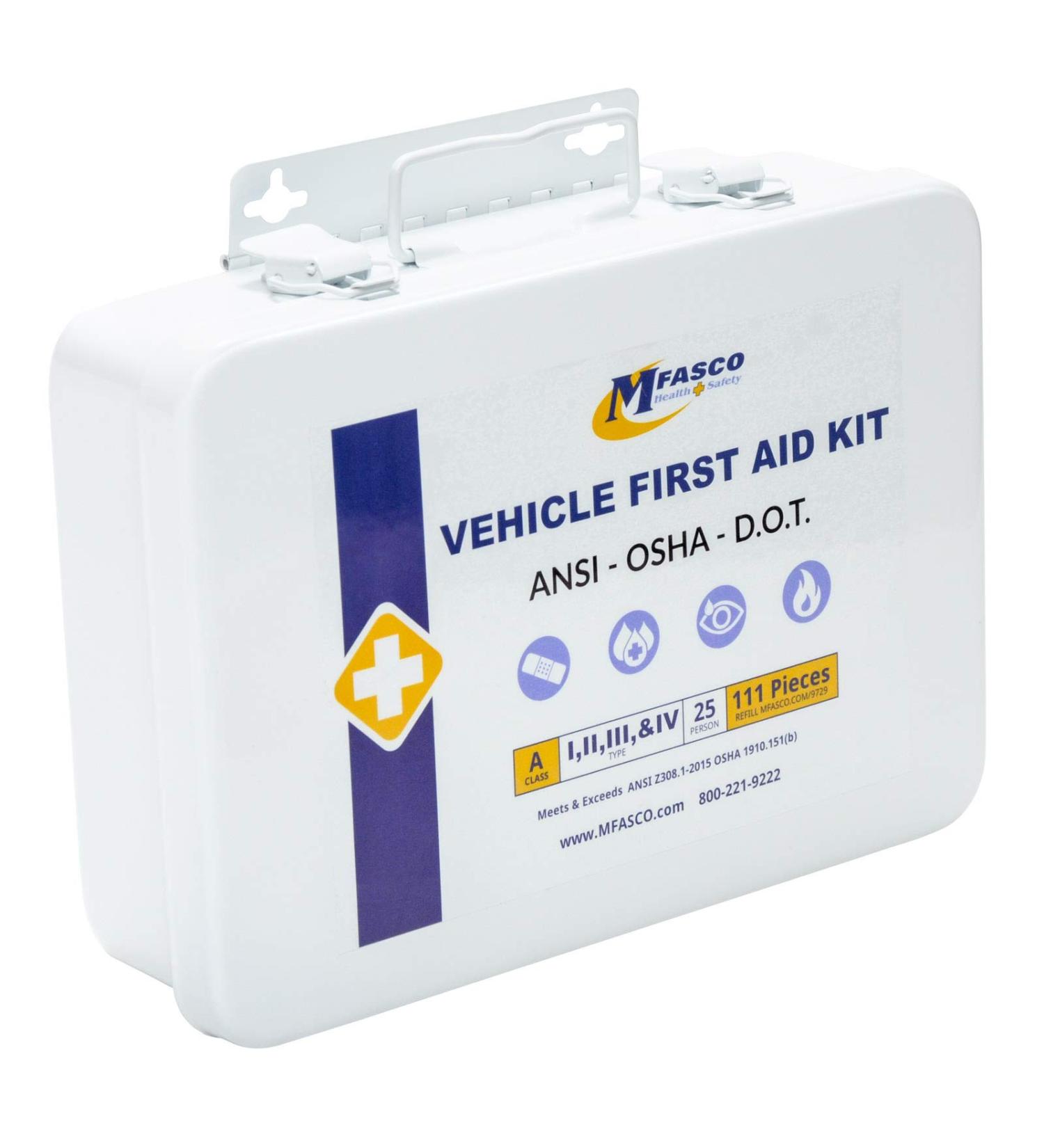 2021 DOT/ANSI Approved Vehicle First Aid Kit - Metal Case - Buy Online on GoSupps.com