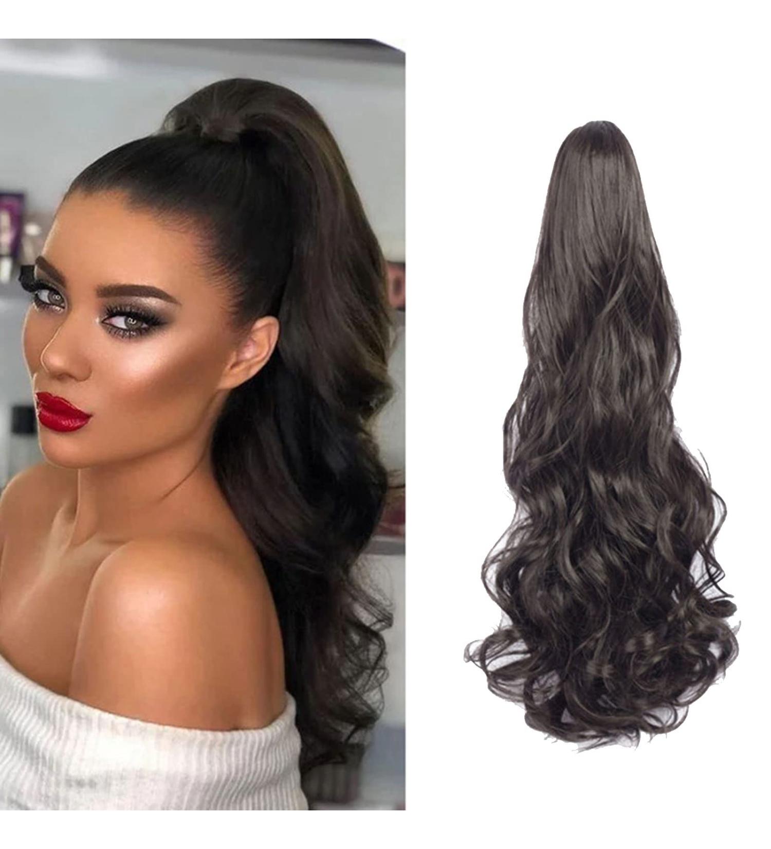 Ponytail Extension Claw Clip Ponytail Extension Curly Ponytail Extension Hair Extensions Ponytail Long Wavy Hair Extensions Curly Wave Claw Clip Ponytail Hairpiece Natural Black - Buy Online on GoSupps.com