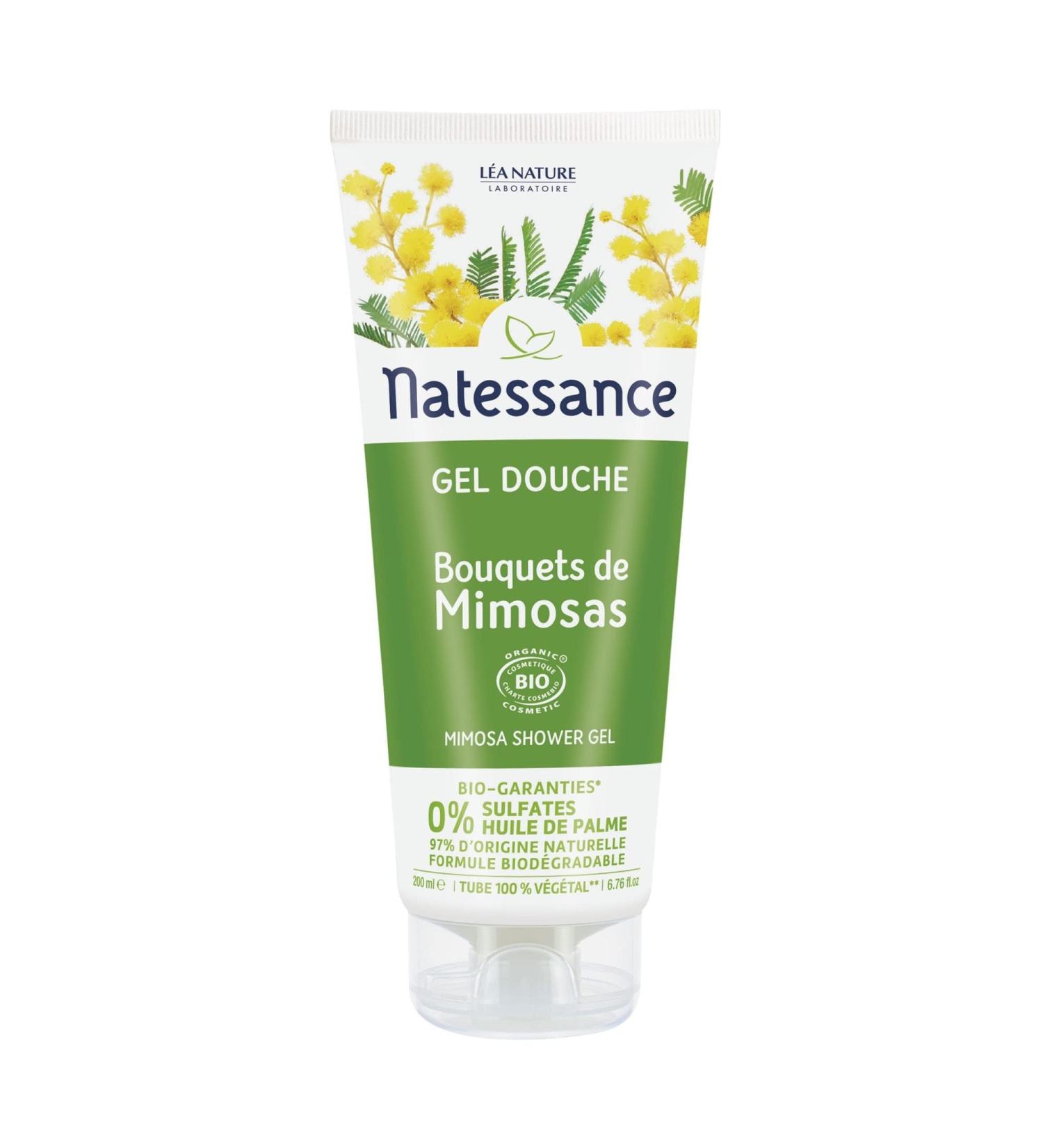 Natessance Natessance - Shower Gel - Mimosa Bouquets - Cosmos Organic Certified - 100% Plant-Based Tube - 200 ml