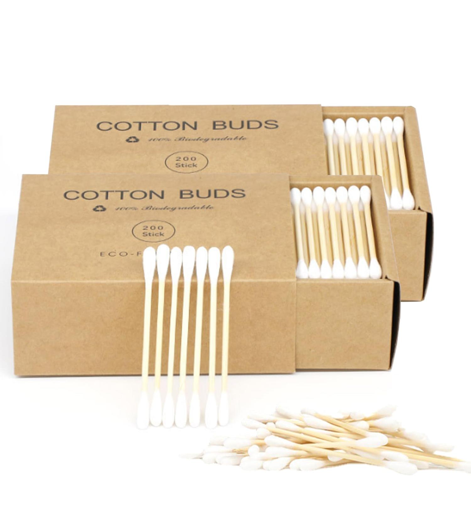 Buy Tingdongwei 400 Eco-Friendly Bamboo Cotton Swabs | 100% Biodegradable & Plastic-Free Ear Sticks - Perfect for Eco-Conscious Consumers - Buy Online on GoSupps.com
