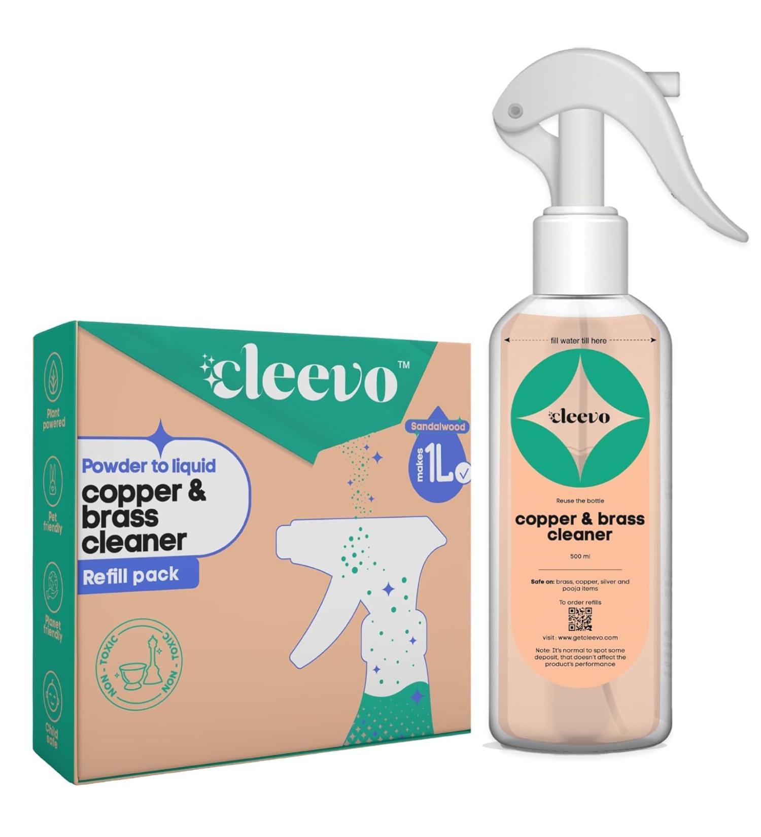 Copper & Brass Cleaner 1L - Non-Toxic Metal Cleaning Spray for Tough Stains | Gel for Brass Copper & Silver | Sandalwood Scent - Buy Online on GoSupps.com