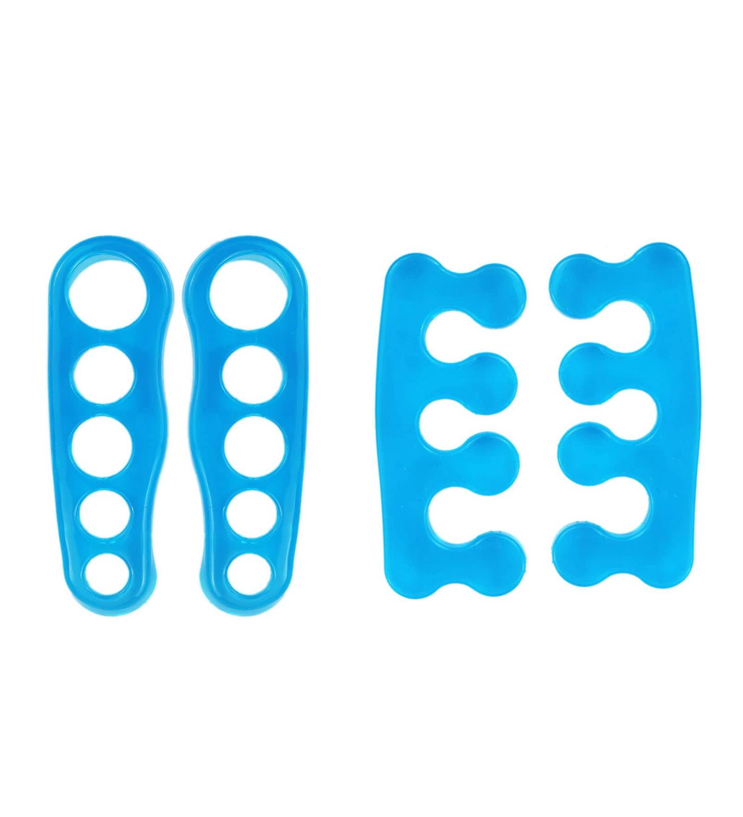 Blue Gel Toe Separators Set - Bunion and Hammer Toe Correctors for Manicure and Relaxation - 2 Pairs for Men and Women - Buy Online on GoSupps.com