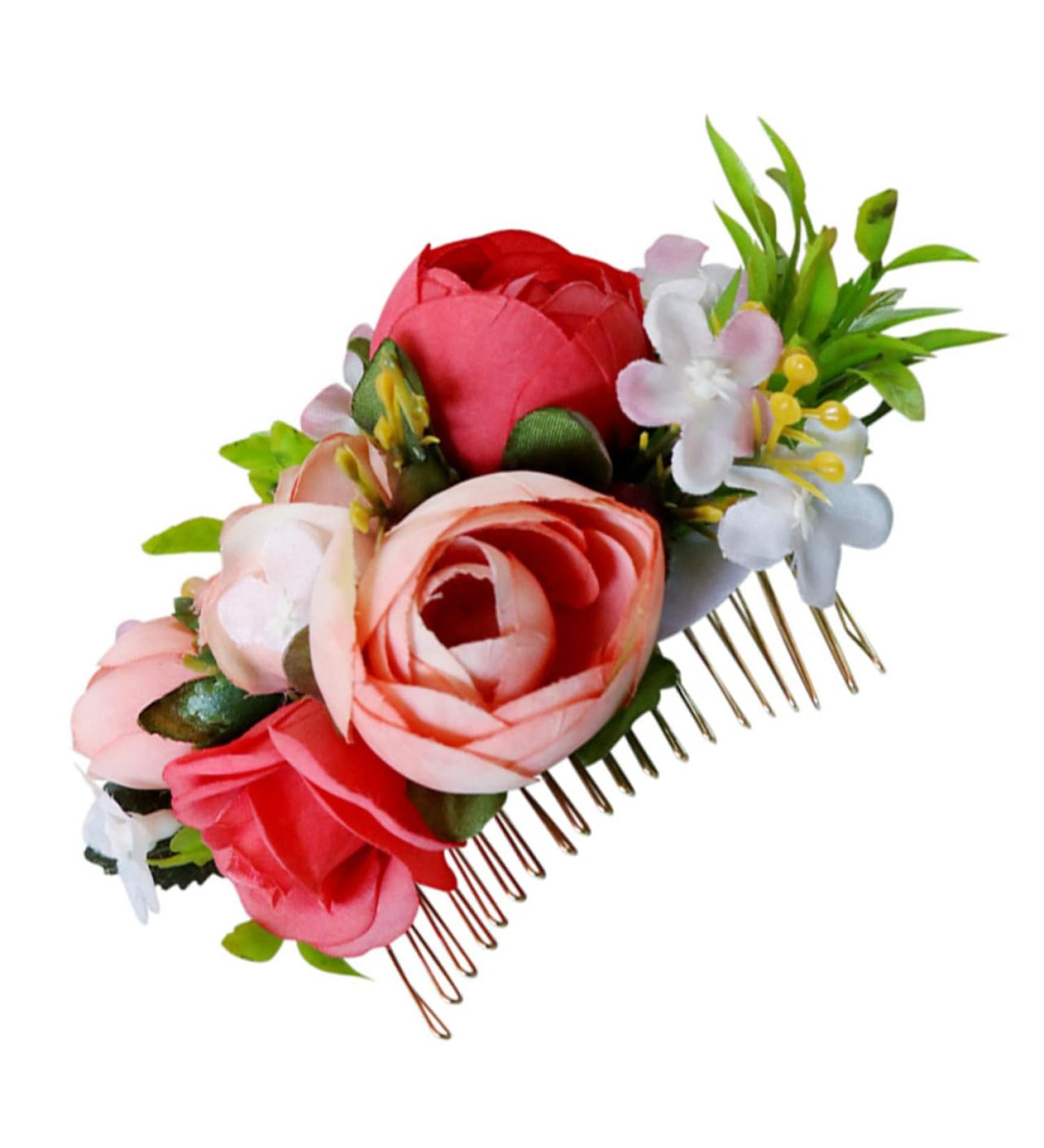 DOITOOL 1pc Wedding Hair Accessories Hair Accessories for Bride Hair Jewels for Women Floral Hair Clip Decor Hair Comb for Bride Bud Seaside Simulated Leaves Artificial Flower - Buy Online on GoSupps.com