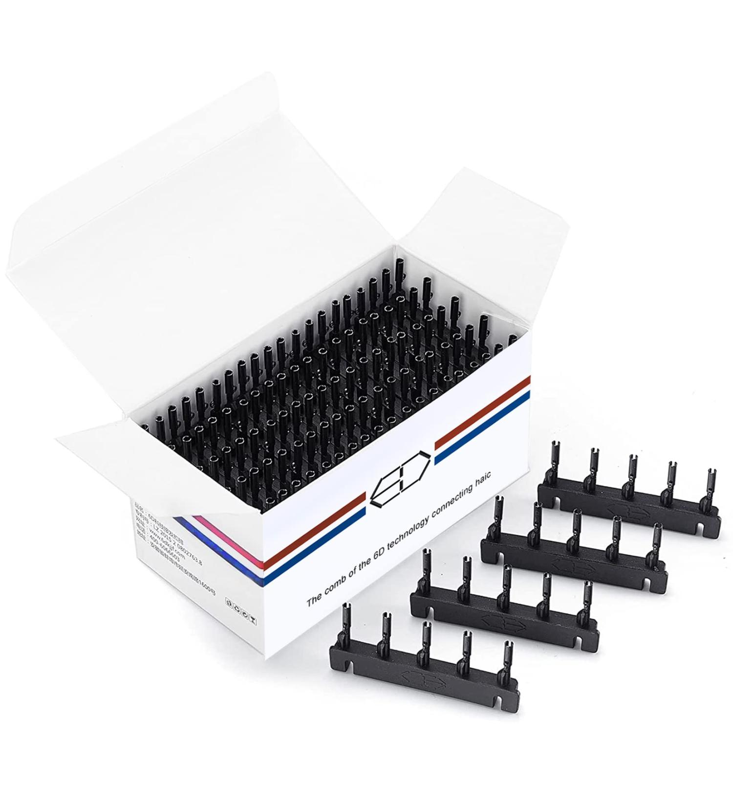 Buy 40 C-Shaped 6D Hair Extension Buckles | 2nd Gen Hair Extension Tools - Black Buckles for Easy Use - Buy Online on GoSupps.com