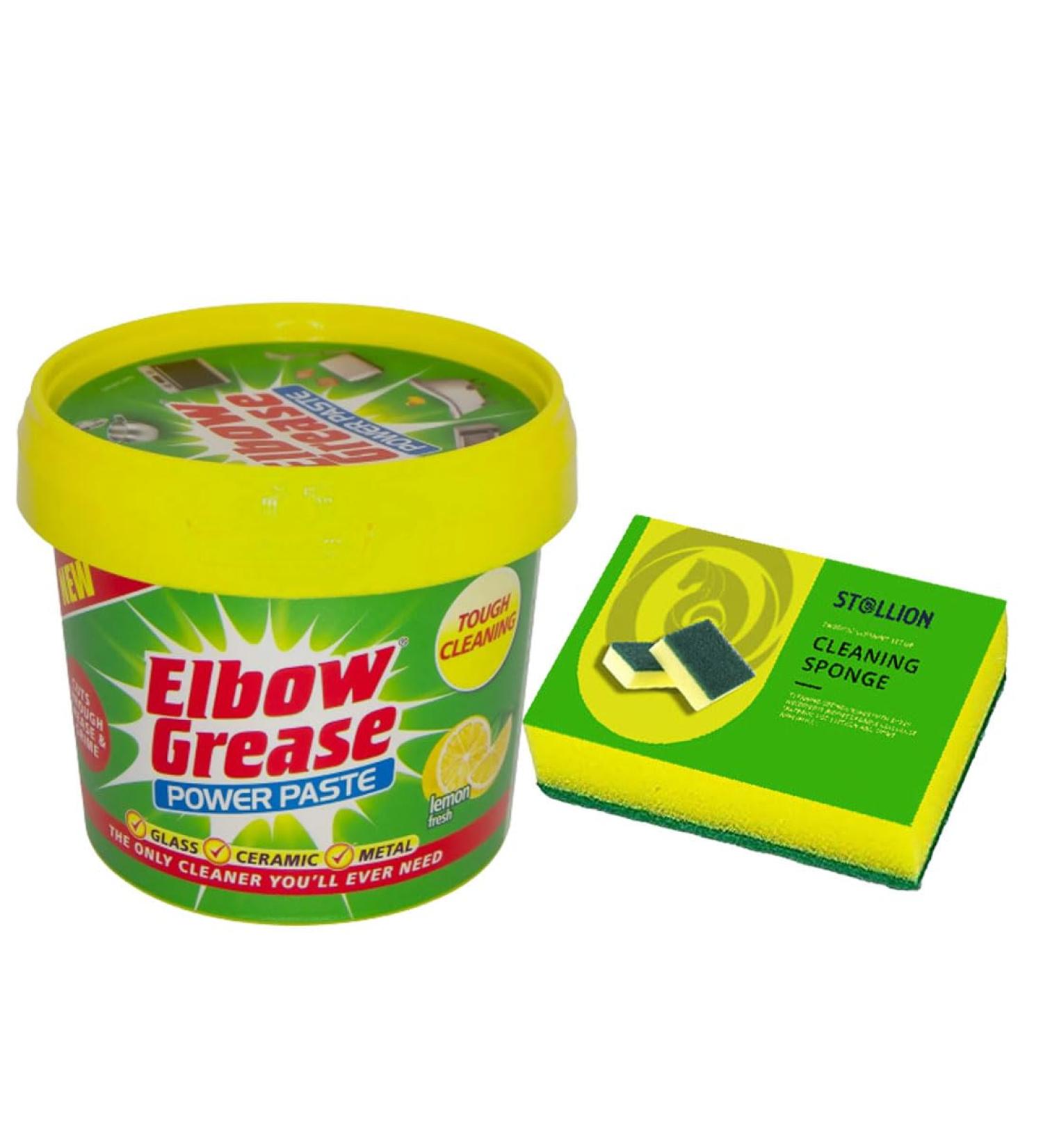 Stallion 350g Power Cleaning Paste - Non-Toxic All-Purpose Household Cleaner with Lemon Fragrance and Sponge Included - Buy Online on GoSupps.com