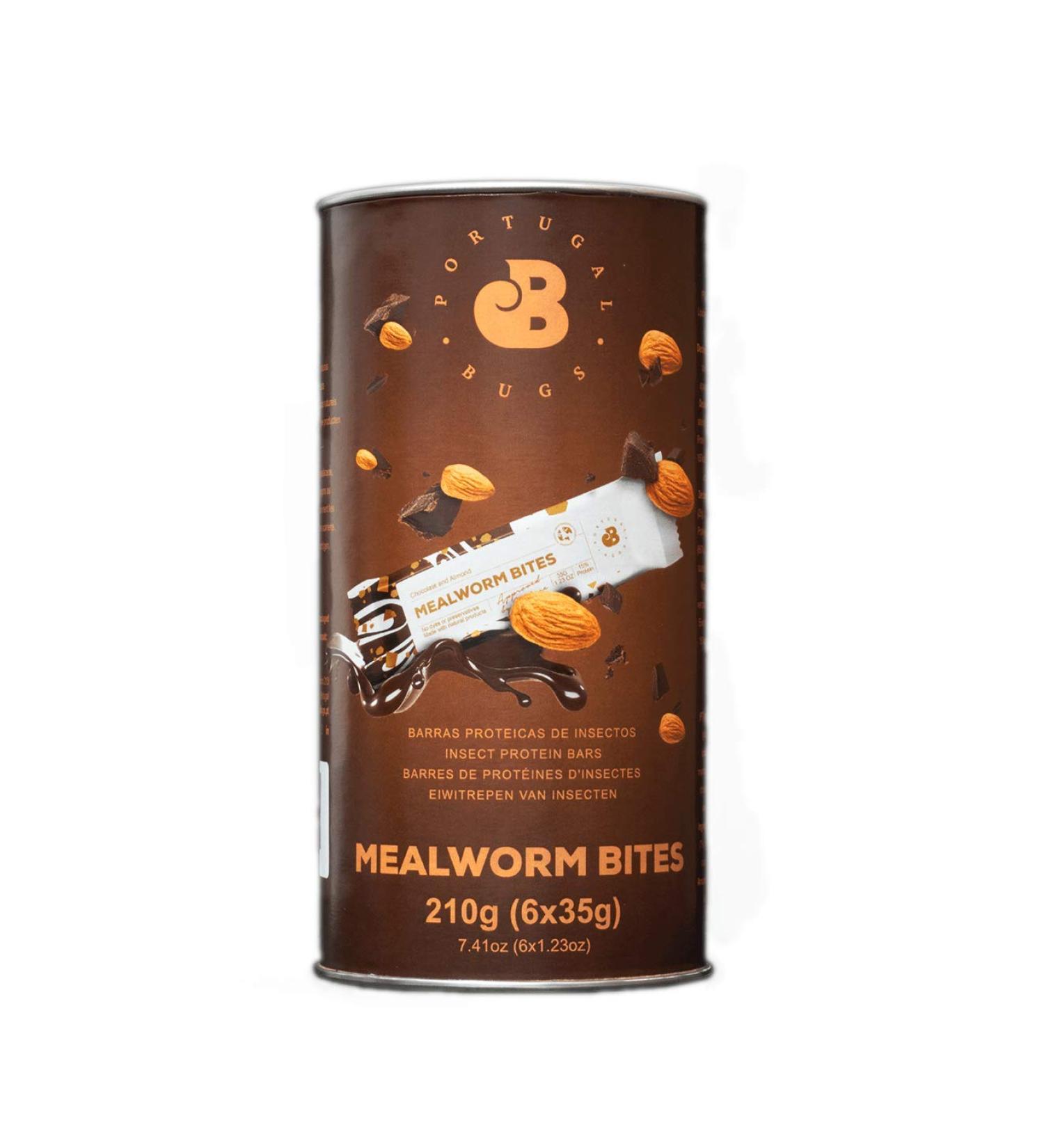 Mealworm Bites Protein Bar Made with Insect Protein Powder (35g x 6) - Chocolate and Almond. Sustainable Protein bar