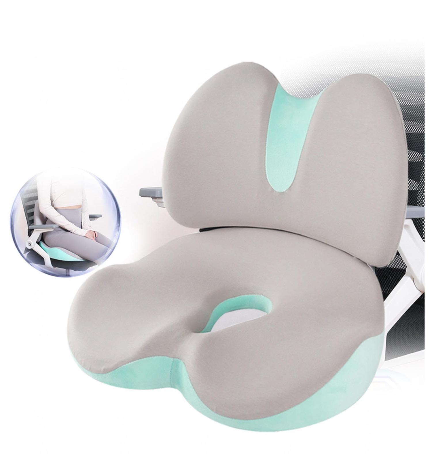 Ergonomic Seat Cushion (Seat Cushion+Chair Cushion) Hip and Waist Protection Detachable Zip Breathable Memory Foam Anti Stress Butt Pillow Improve Seat Comfort Green - Buy Online on GoSupps.com