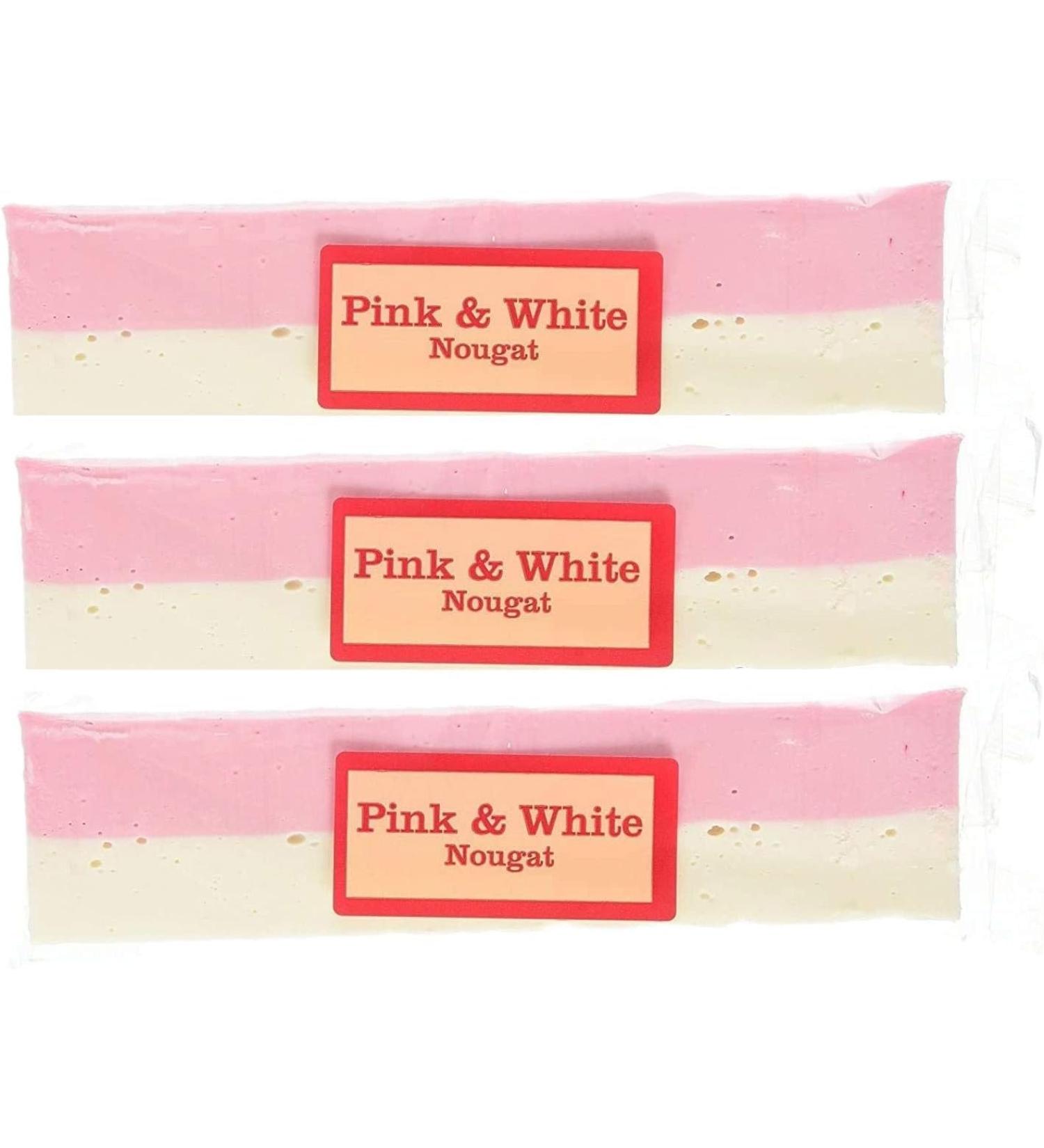 Pink and White Traditional Nougat 3 Bar Bundle By Paranoid Fish
