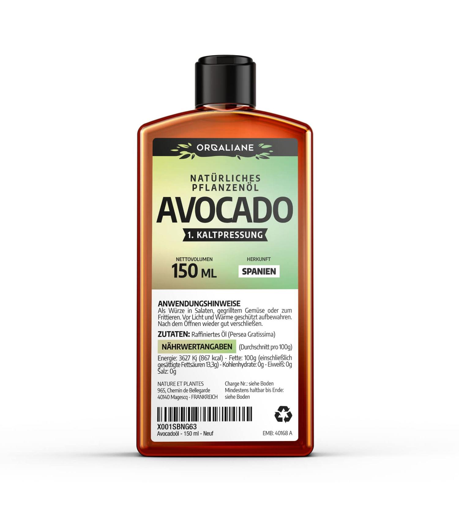 Avocado oil - 150 ml - pure natural cold pressed 150 ml (1 pack)