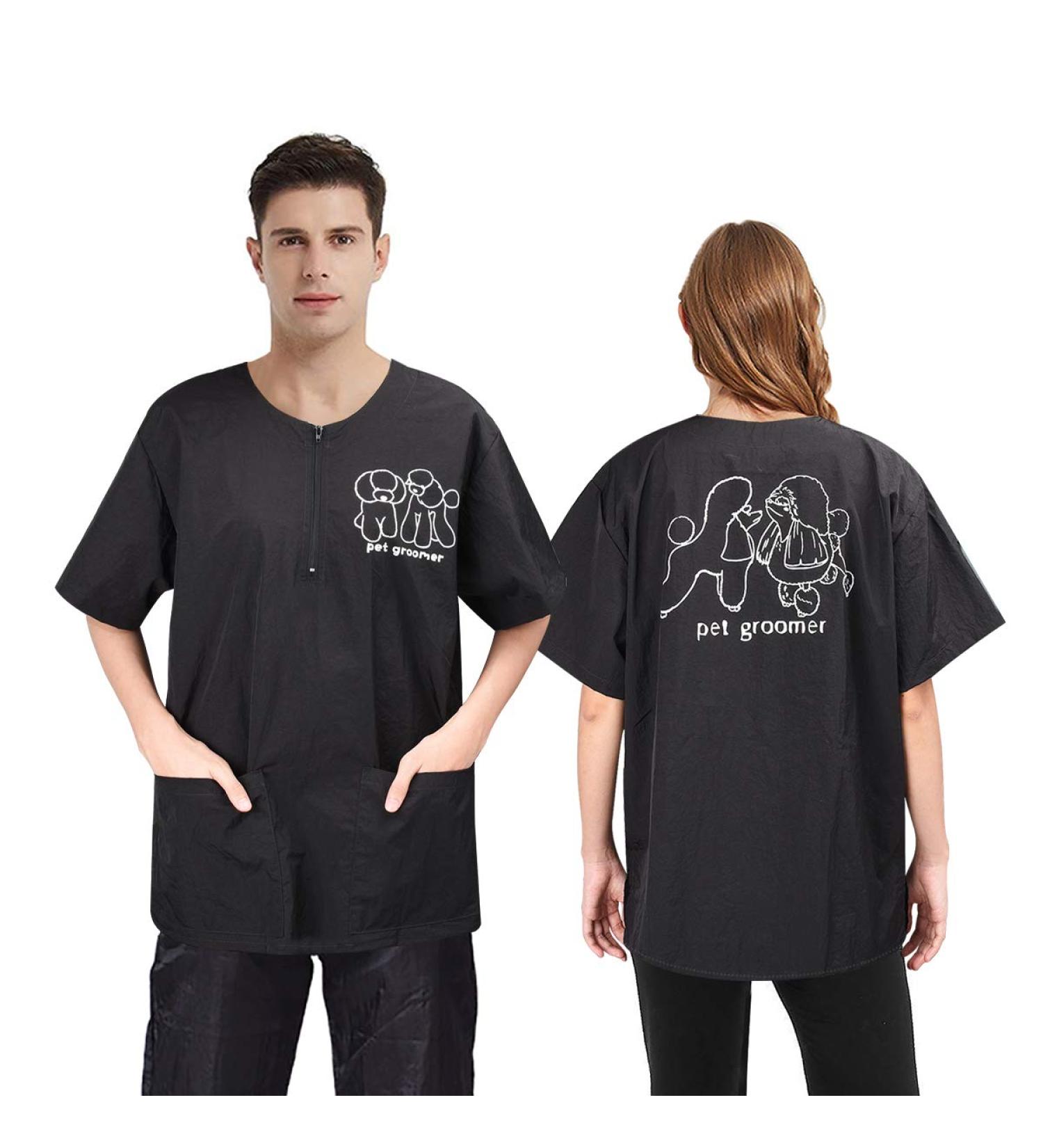 3XL No Lifting Short Arm Pet Groomer Smock - Waterproof Antistatic Work Clothes for Dogs & Cats - 2 Pockets - Ideal for Pet Shops - Pack of 1 - Buy Online on GoSupps.com