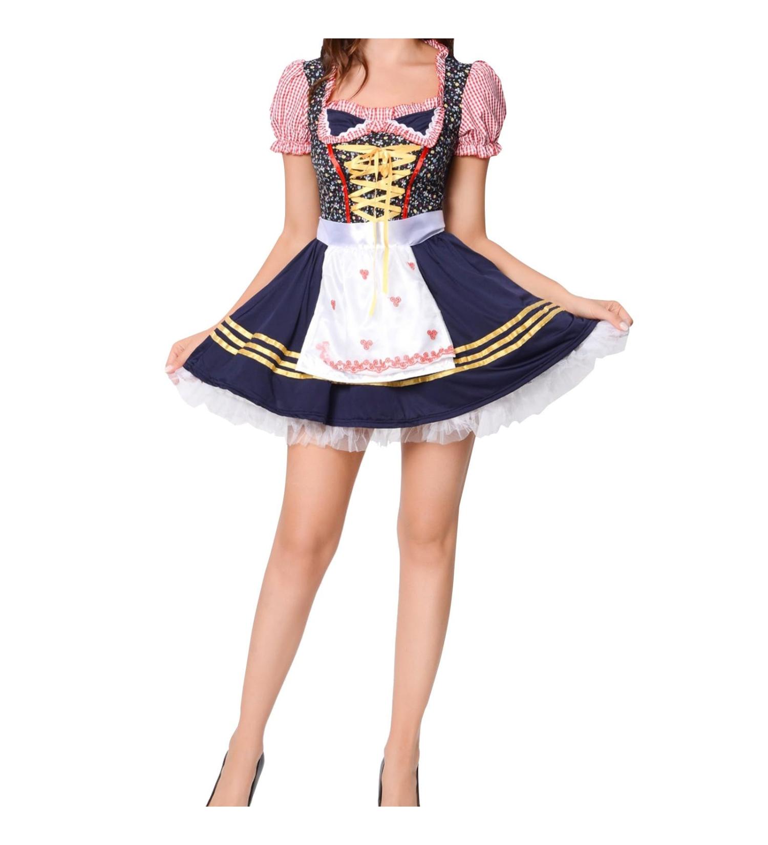 Tenue de f te de la bi re pour femme - Robe sexy vintage pour femme - Tablier amusant bavarois - Mini robe Dirndl pour femme - F te th me - Spectacle de sc ne - Robe de loisirs imprim e S Bleu - Buy Online on GoSupps.com